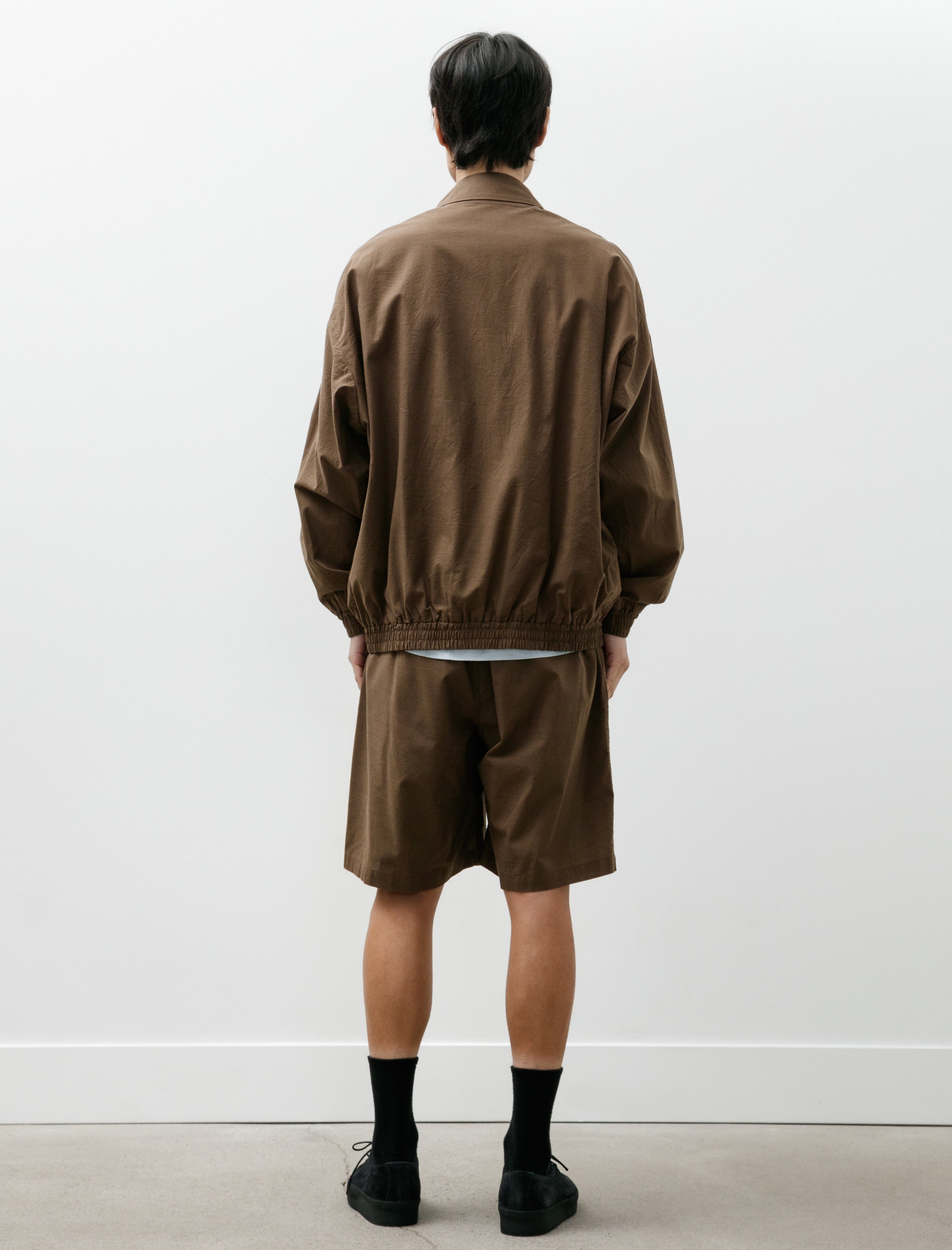 Graphpaper Cotton Wool Poplin Oversized Shorts Brown
