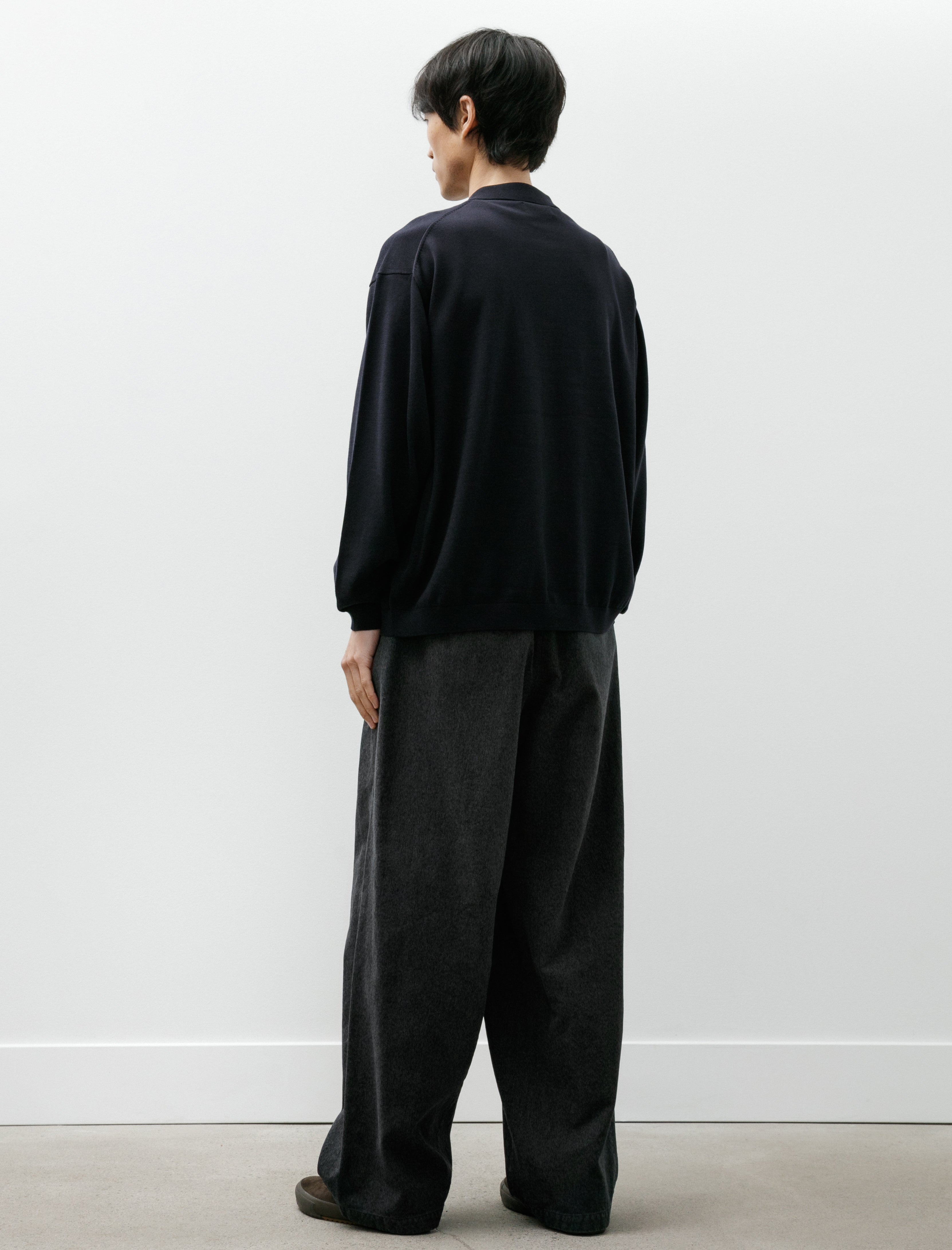 Graphpaper Suvin High Gauge Knit Oversized L/S Shirt Navy