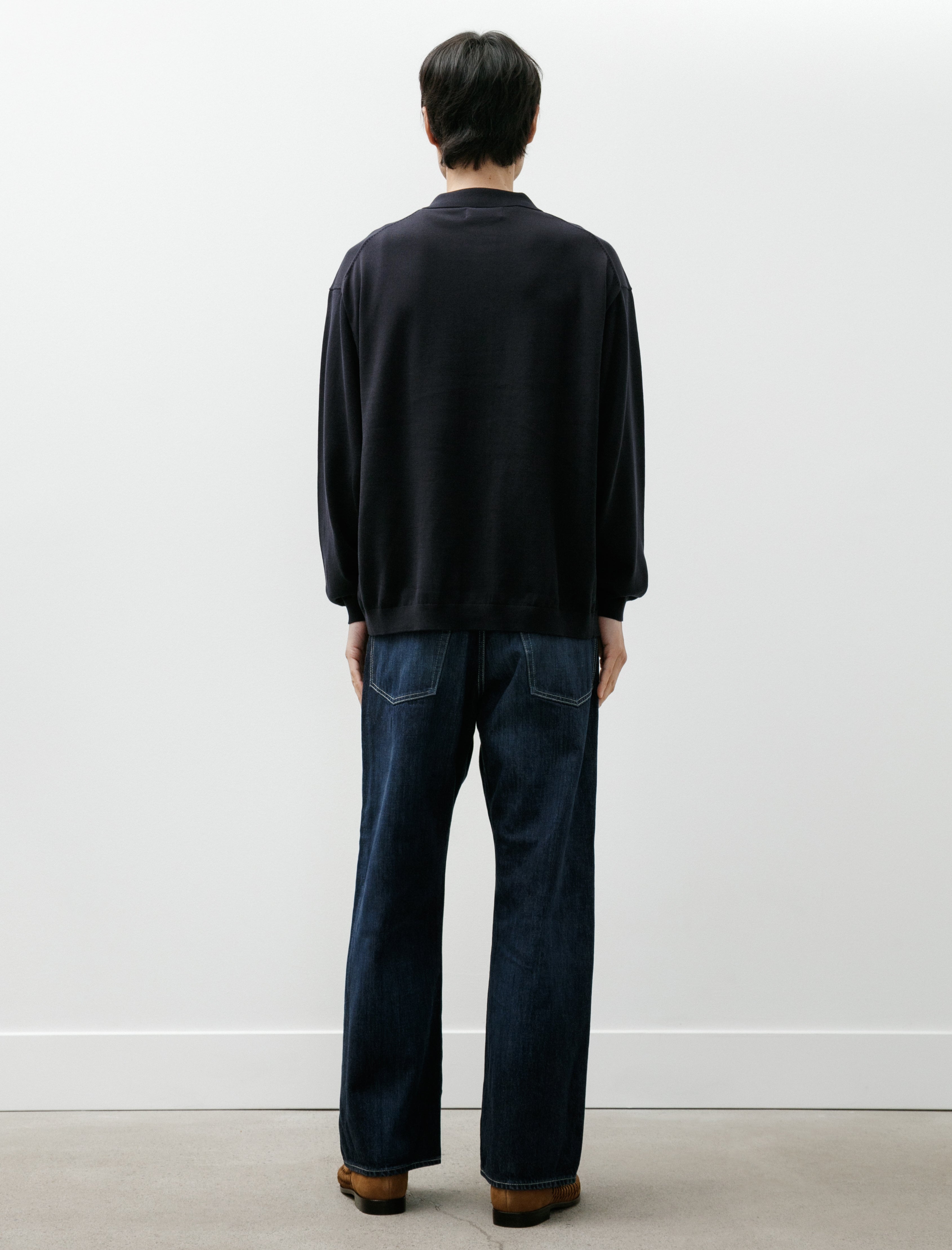 Graphpaper Selvage Denim Five Pocket Wide Straight Pants Indigo Dark Fade