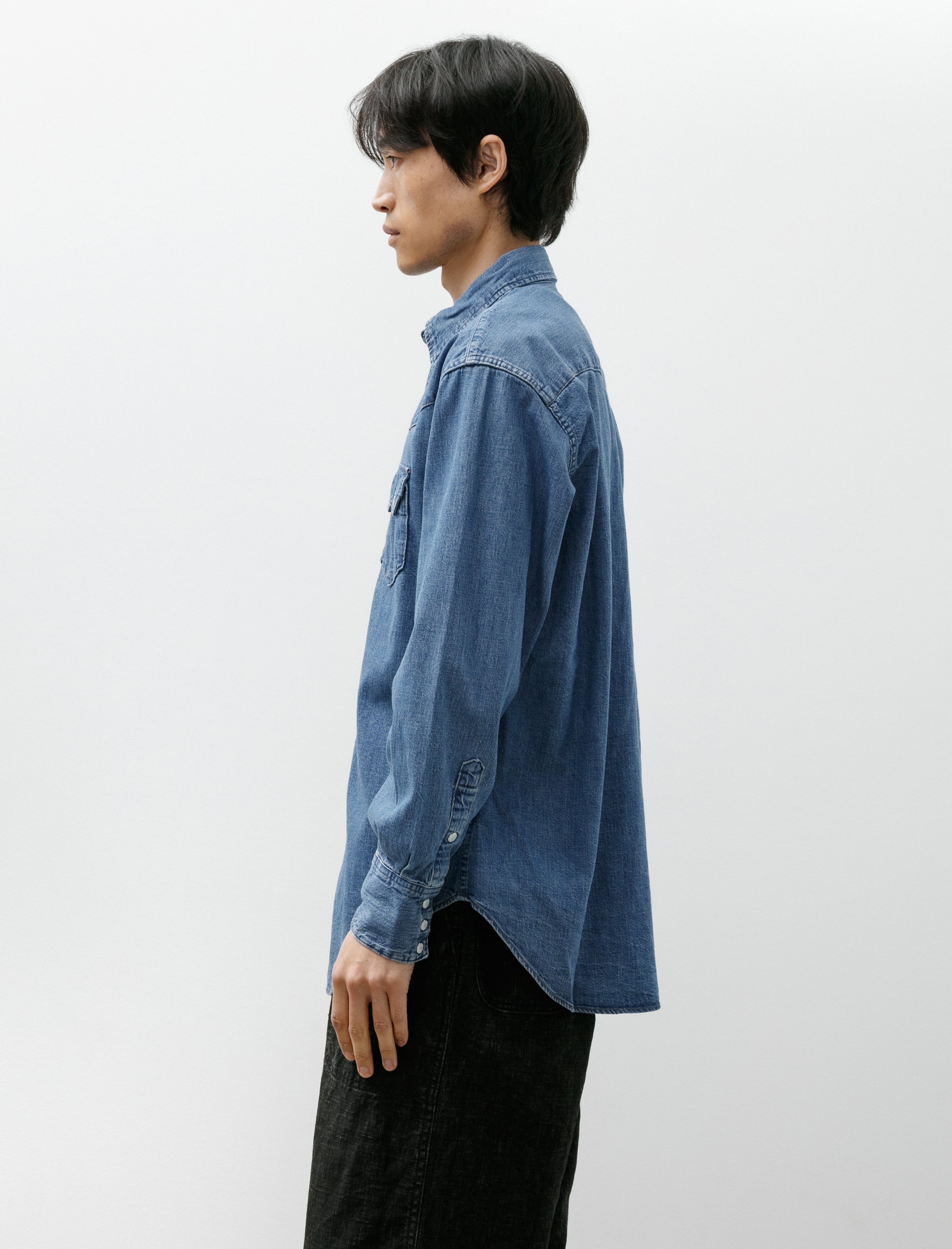 OrSlow Denim Western Shirt Used Wash Denim Used