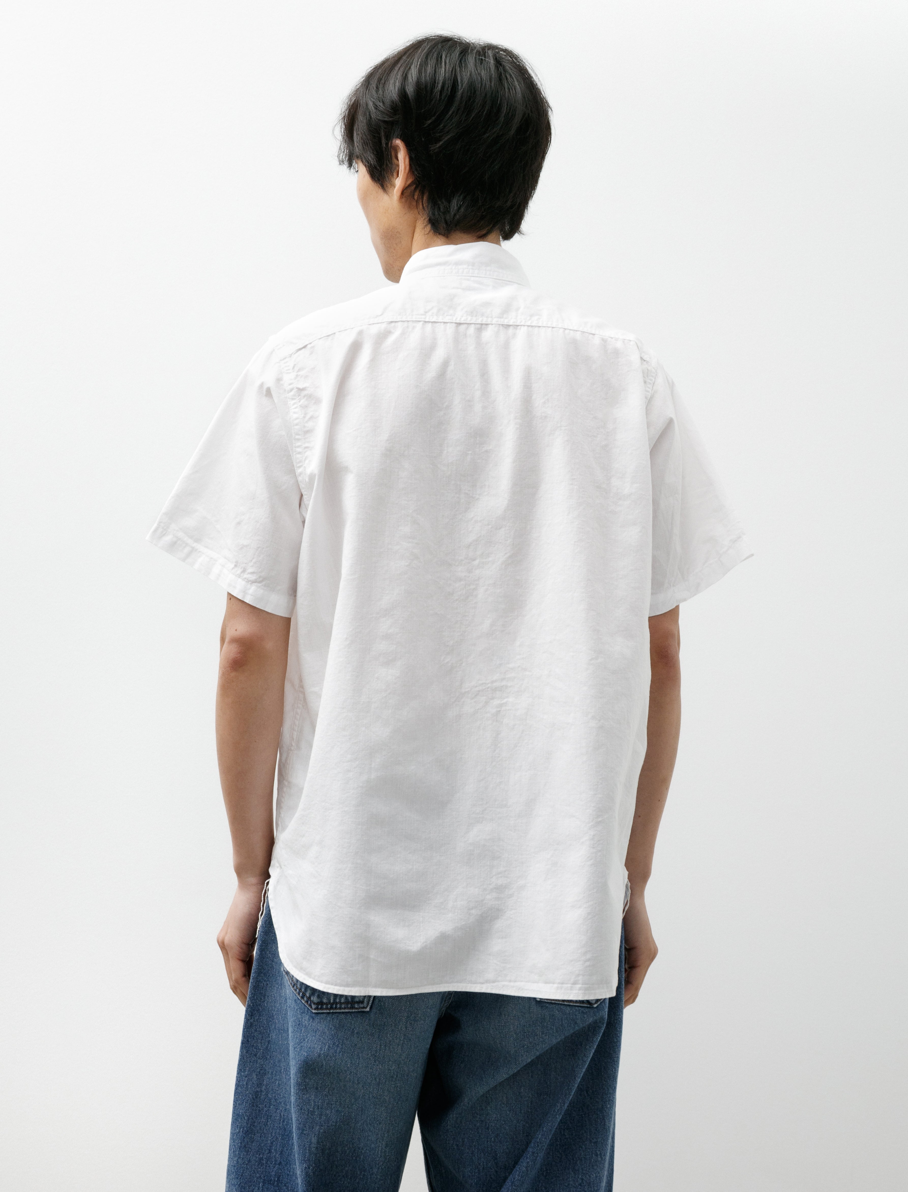 OrSlow Short Sleeve Chambray Work Shirt White