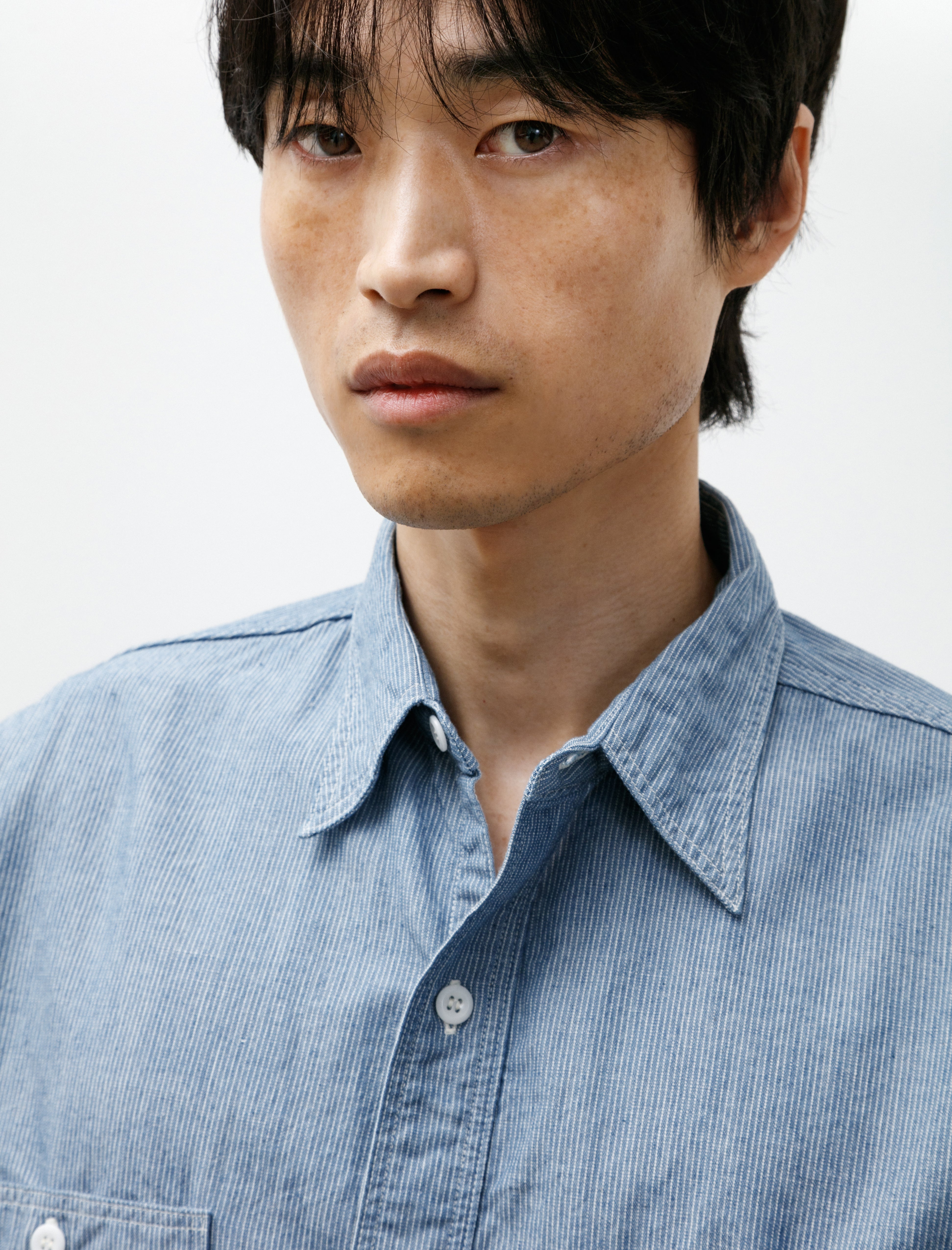 OrSlow Relaxed Fit Chambray Work Shirt Hickory