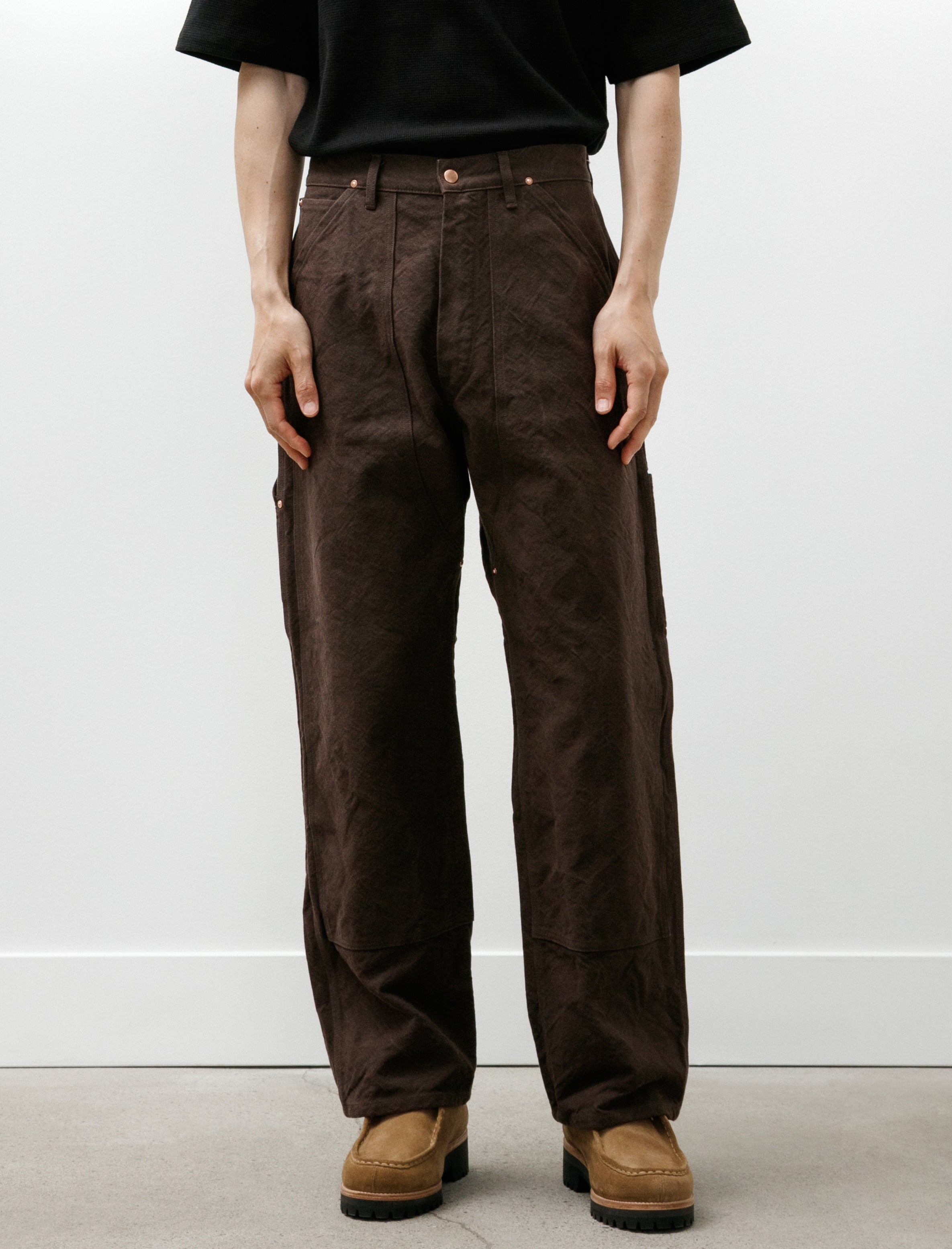 Comoli Cotton Duck Painter Pants Brown
