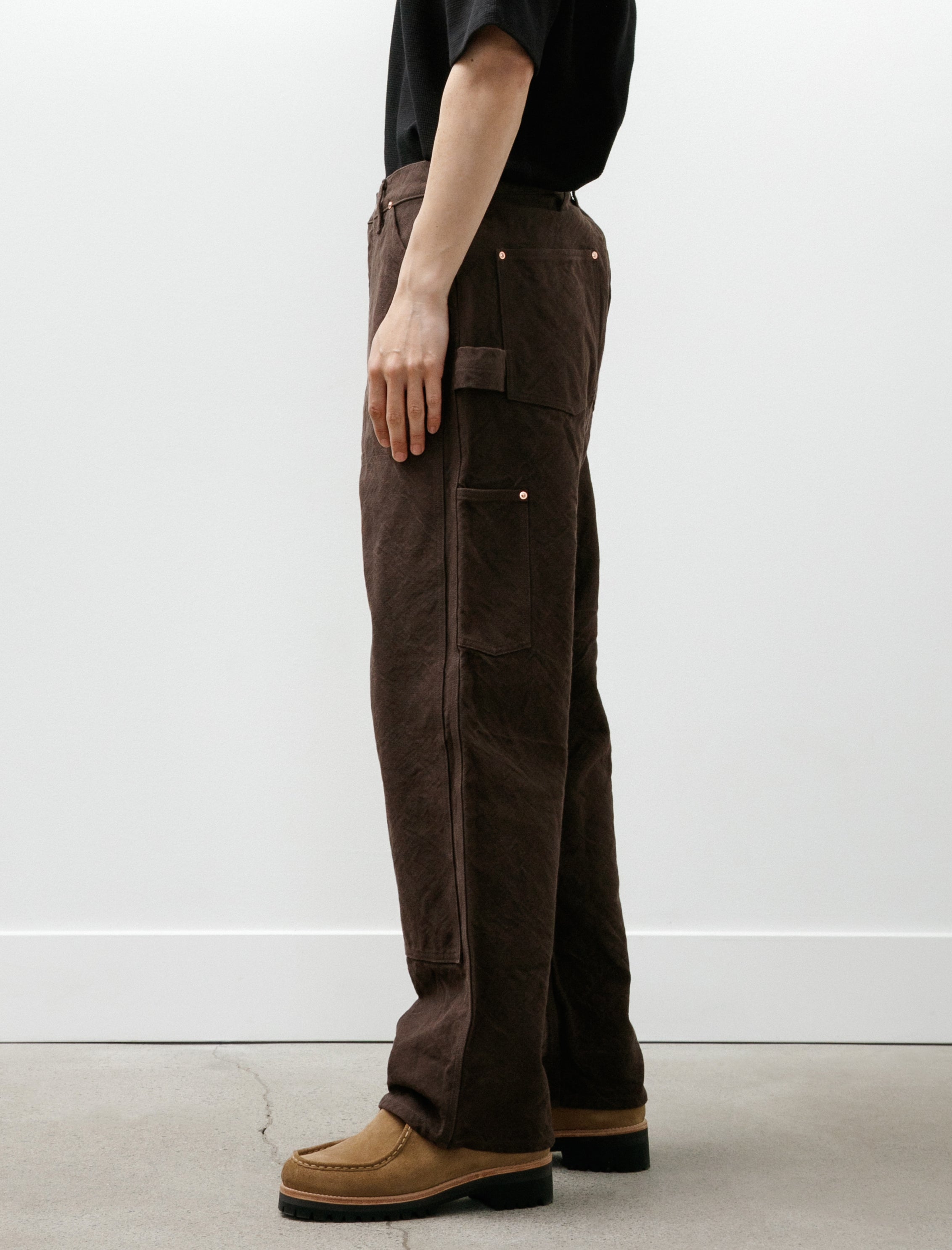 Comoli Cotton Duck Painter Pants Brown