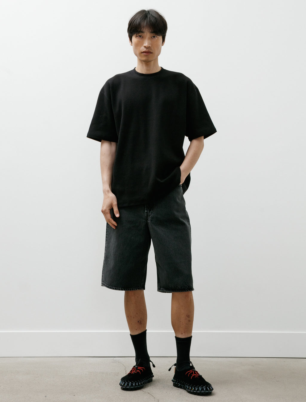 OrSlow Super Dad's Fit Shorts Black Denim Stone – Neighbour