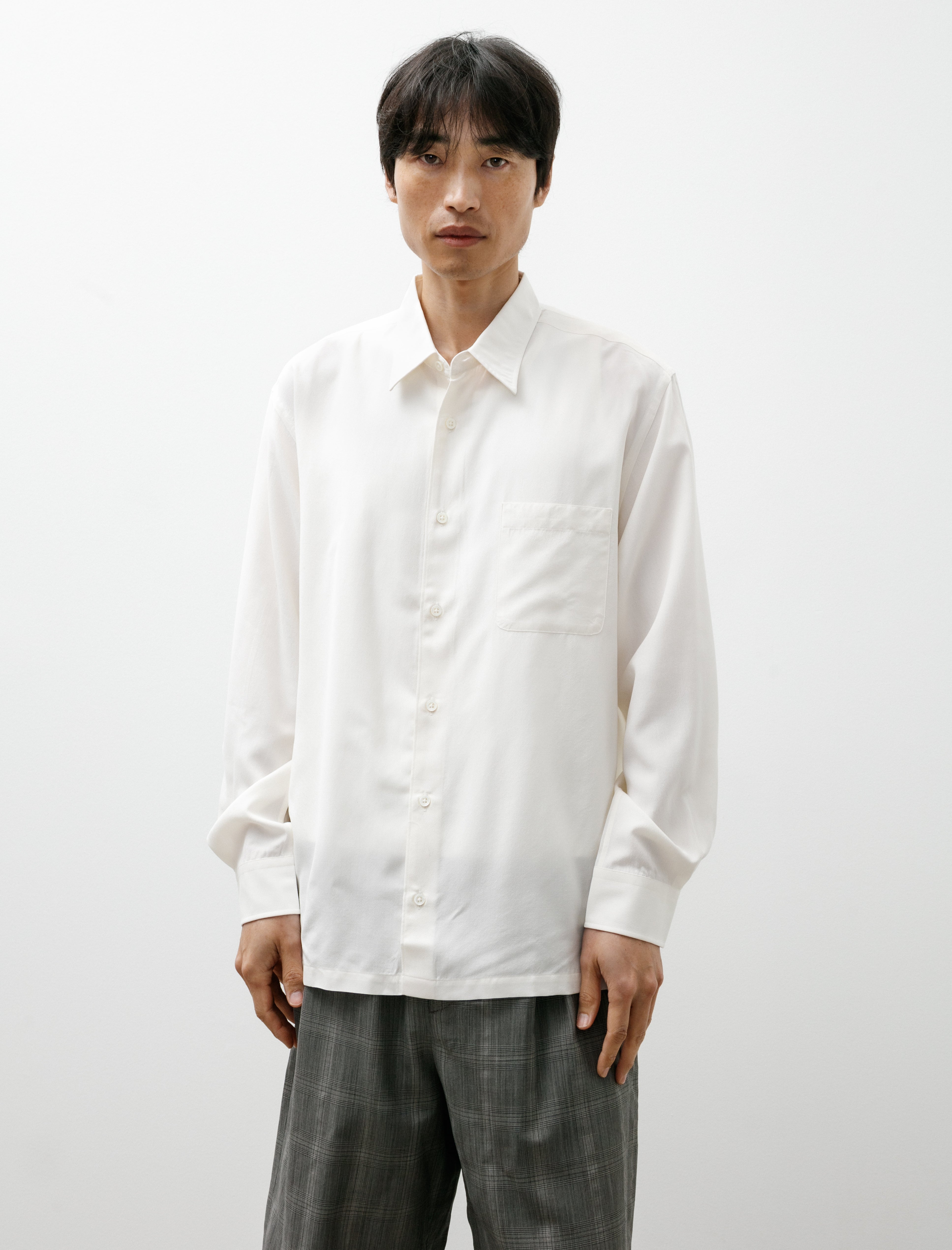 Ernie Palo Silk Nidom Shirt White