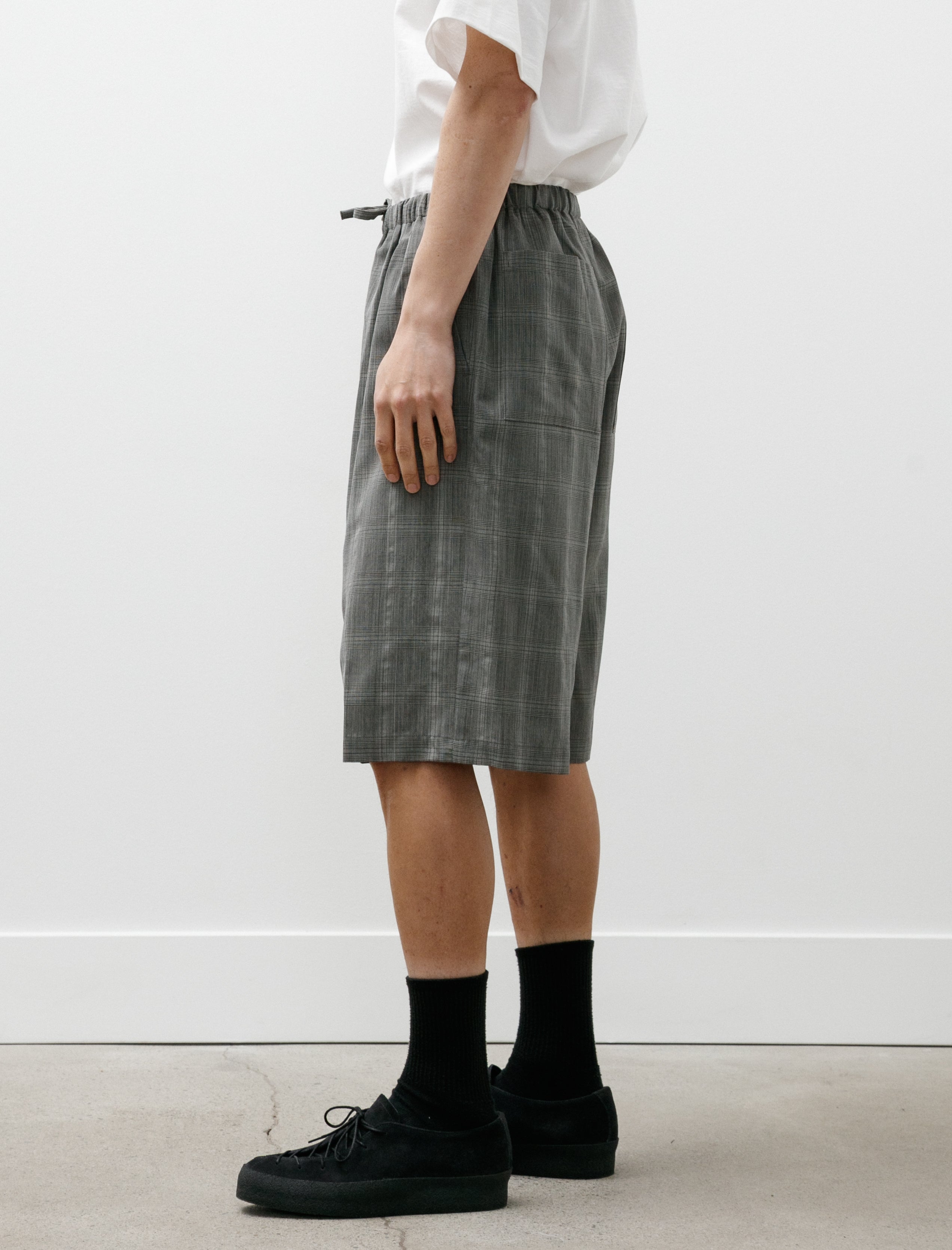 Ernie Palo Wool Check Easy Half Pants Check