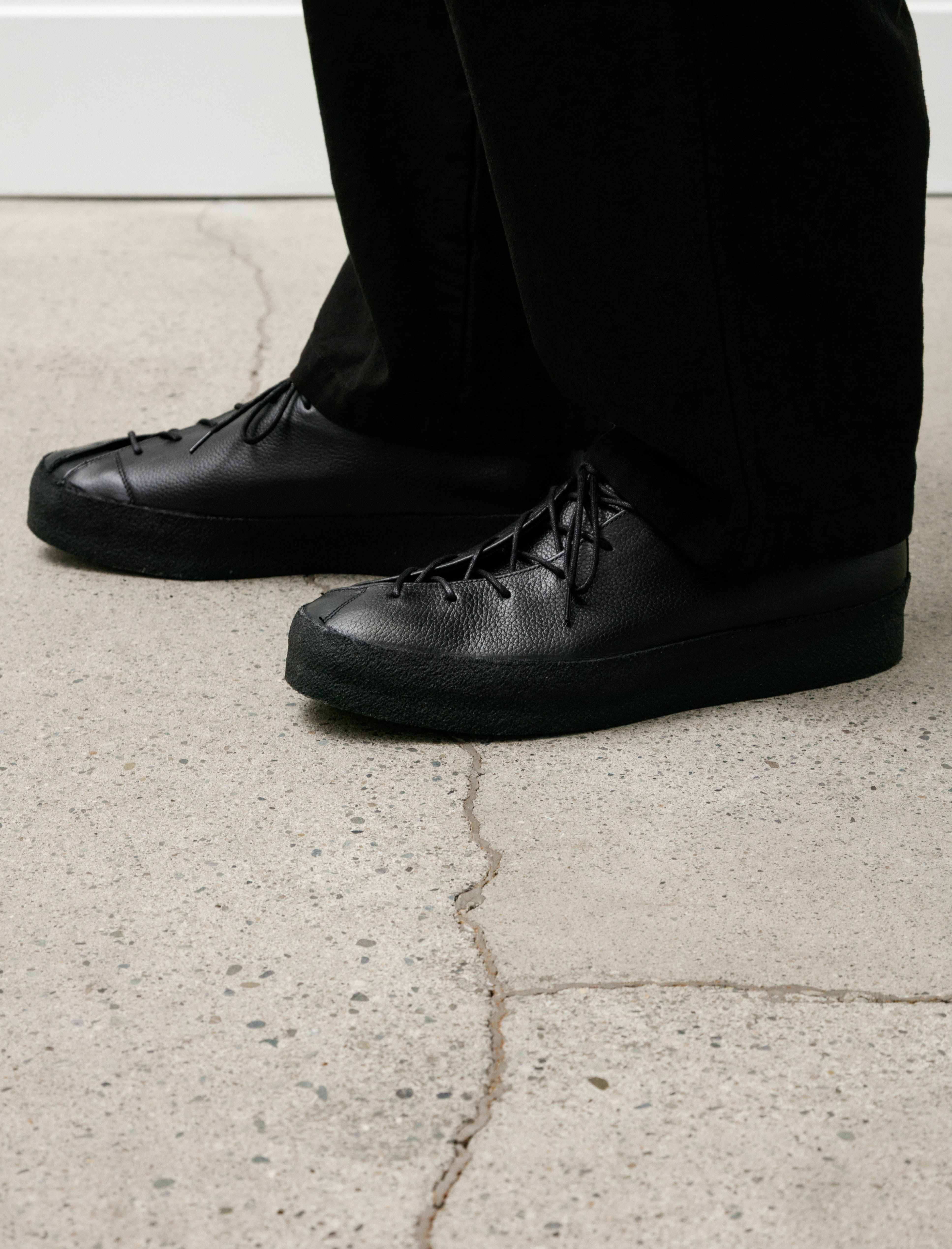 James Coward x Sanders Banana Shoe Black Grain Leather