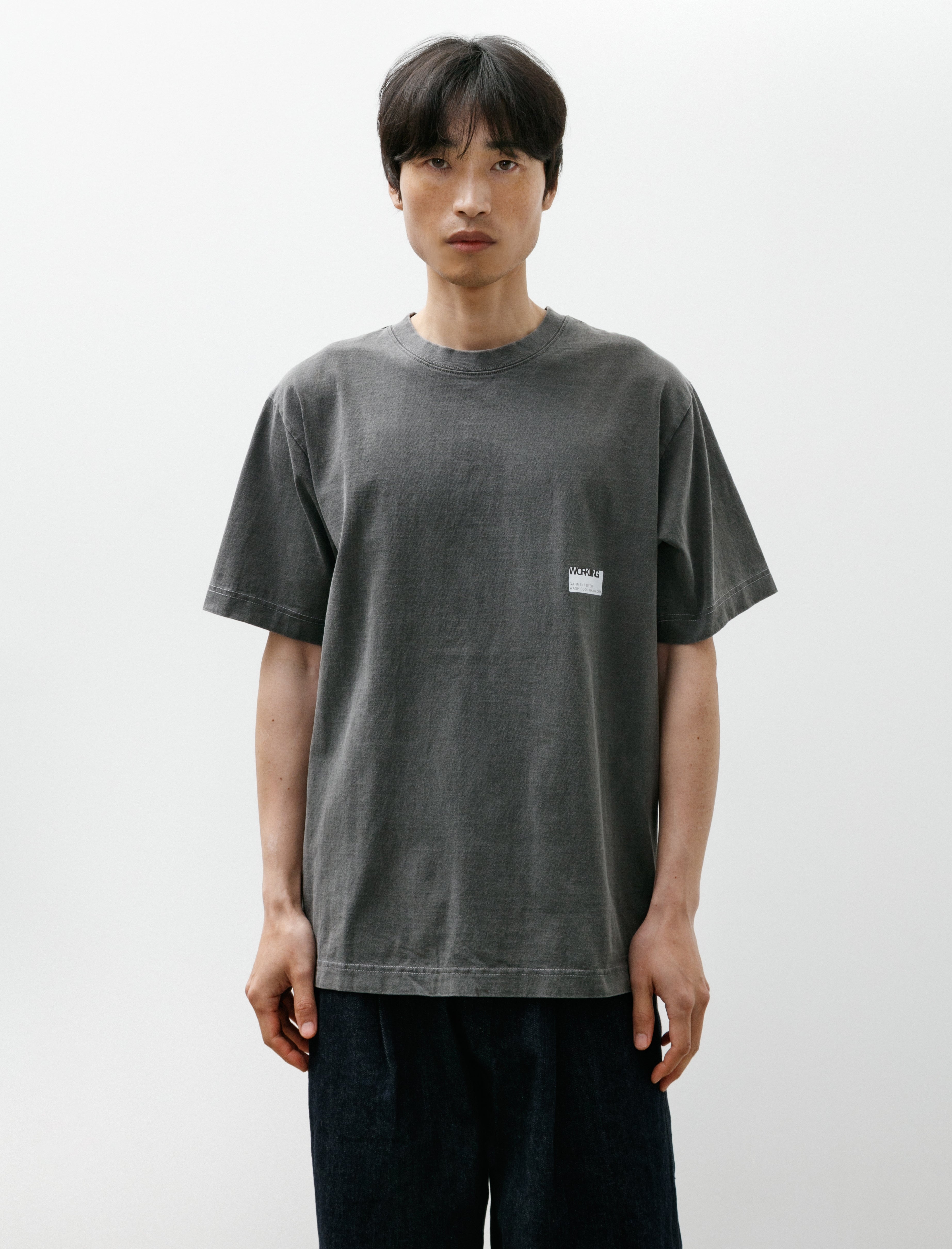 Working Short Sleeve Sticker T Organic Cotton Jersey Shale