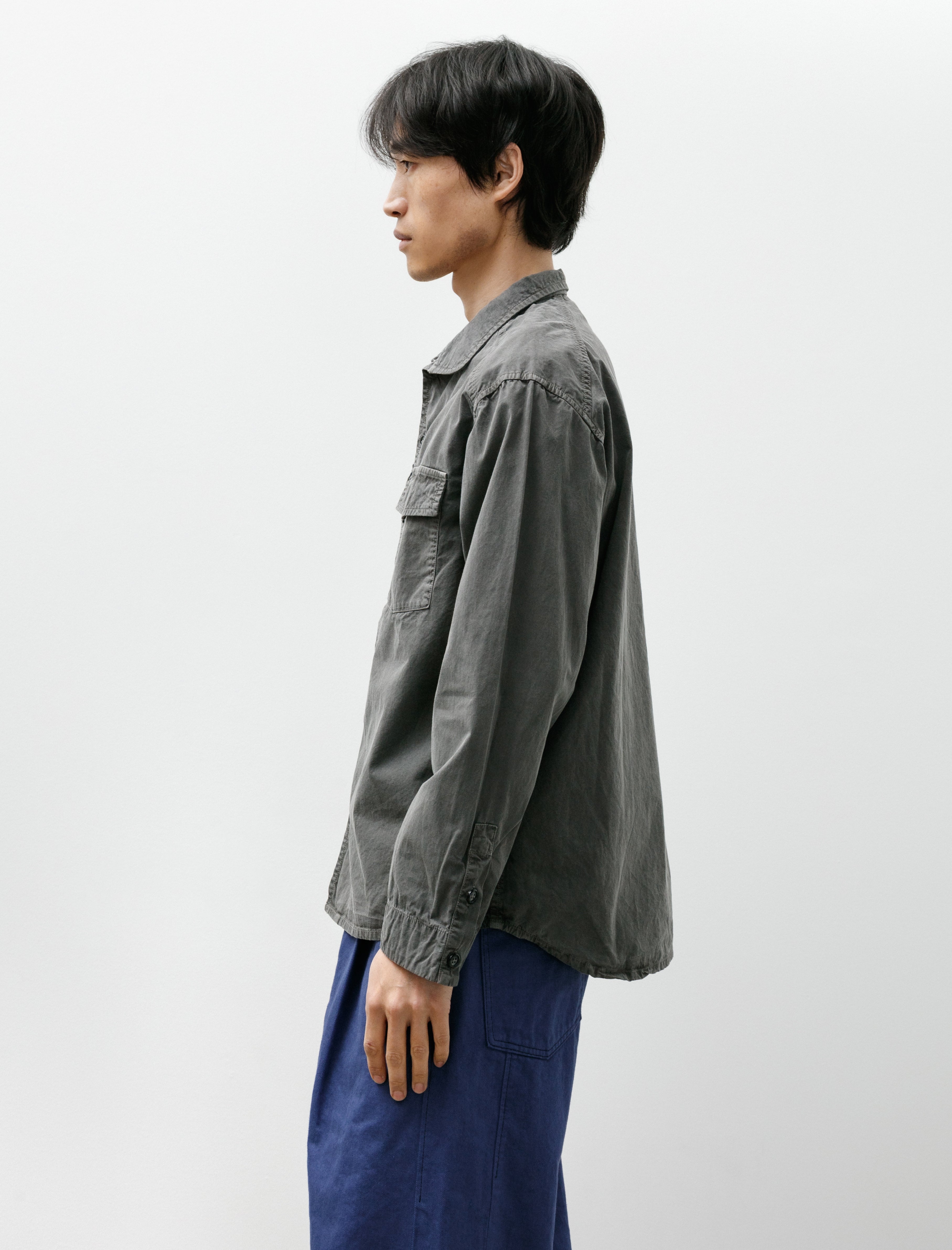 Working LS Trap Shirt Nice Cotton Poplin Shale