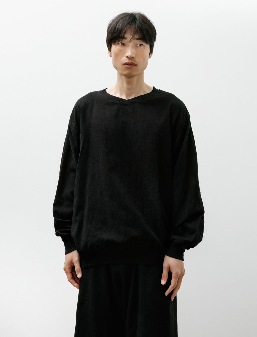 トップス COMOLI OXFORD PULLOVER Comoli Oxford Pullover Black – Neighbour