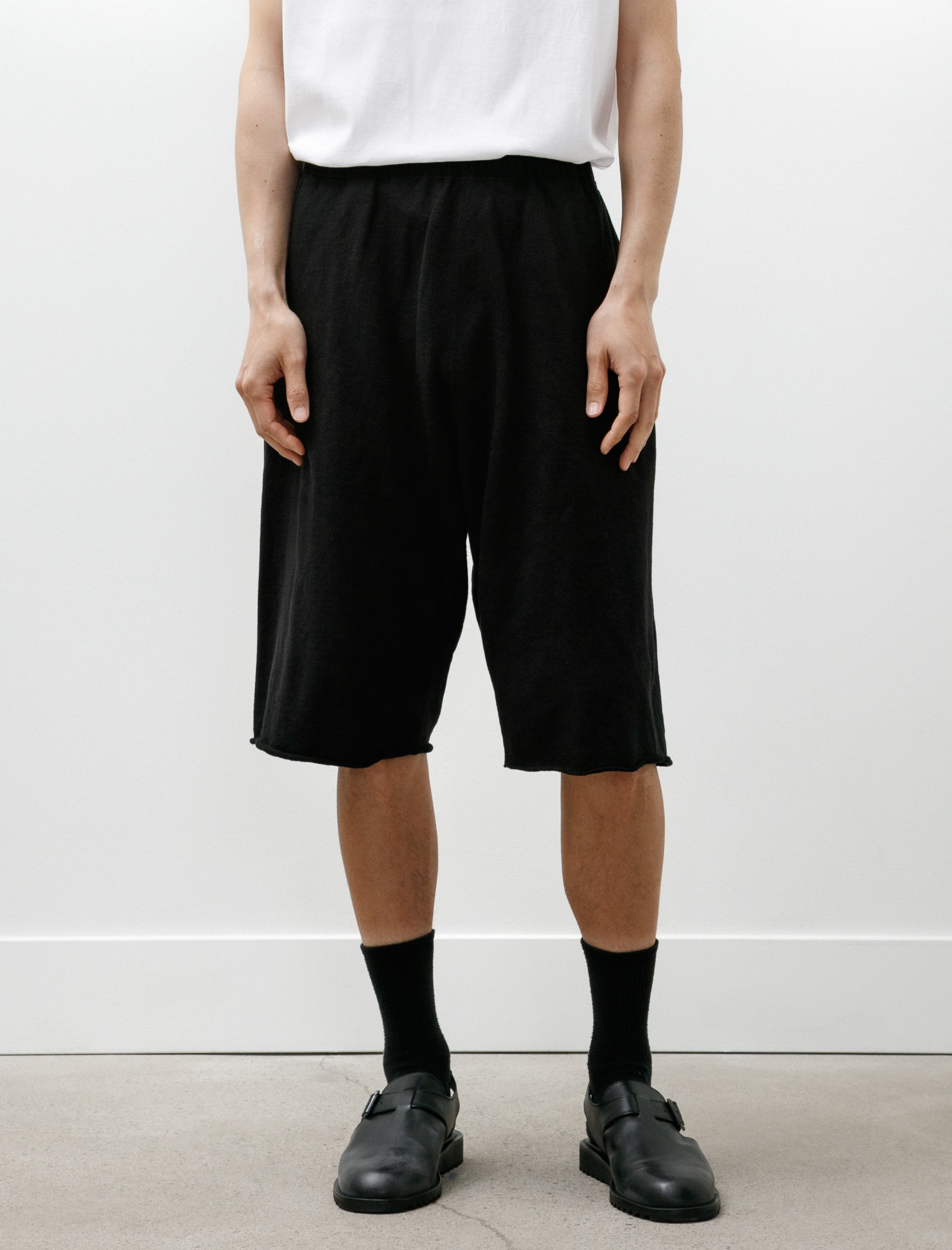Comoli LW Cotton Fleece Shorts Black