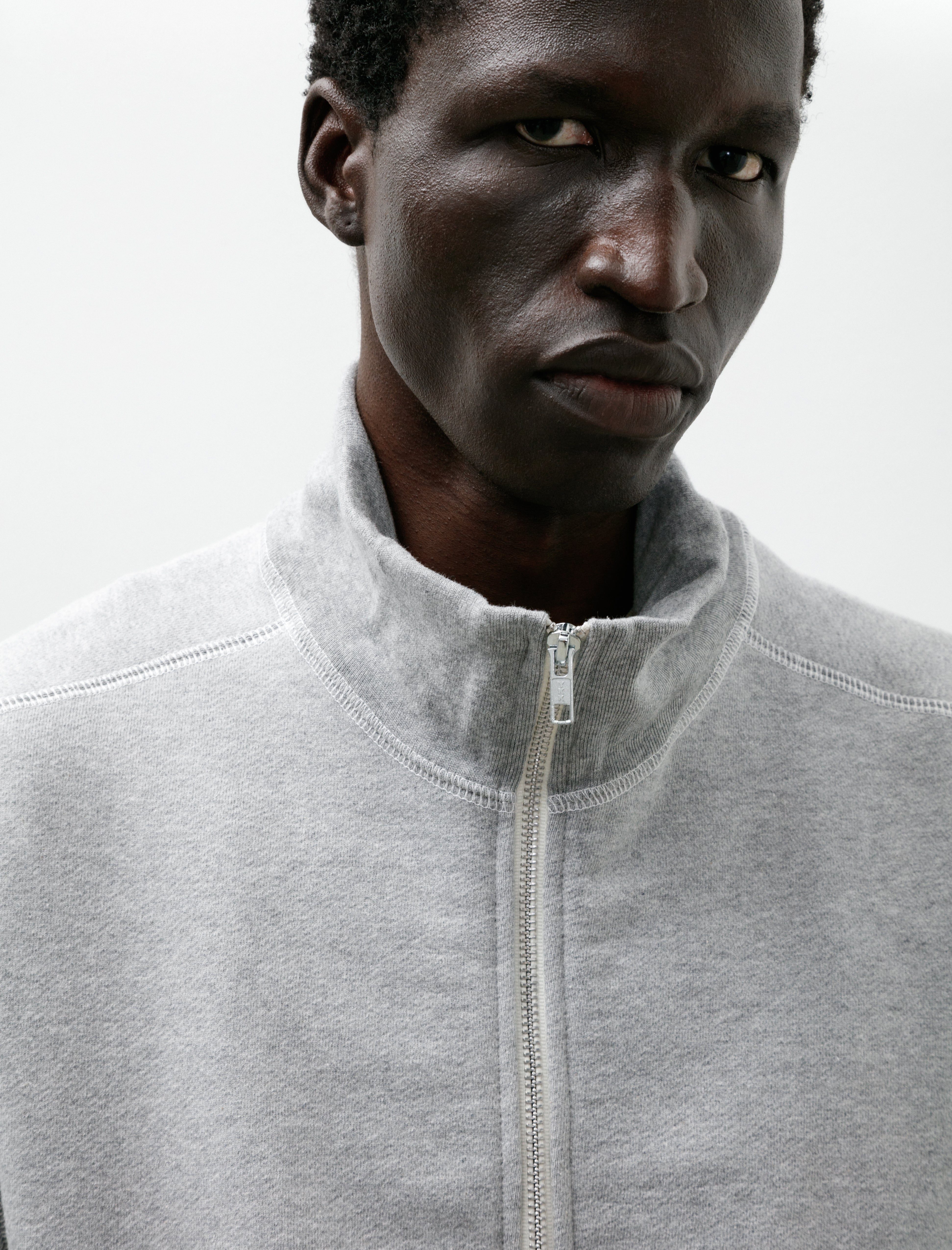 Colin Meredith Knot Zip Sweater Heather Grey