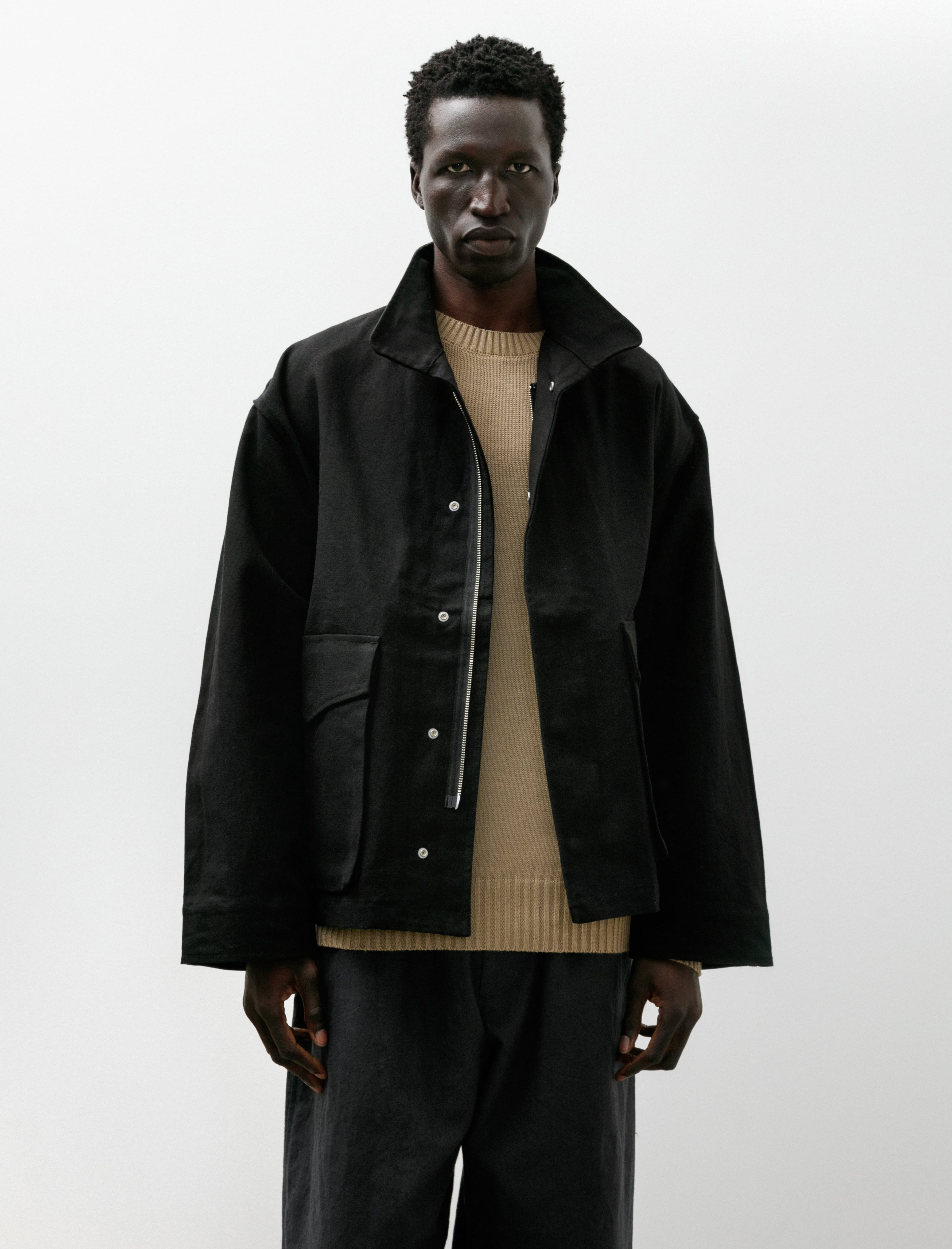 James Coward Six Jacket Black Waxed Cotton Washi Ox