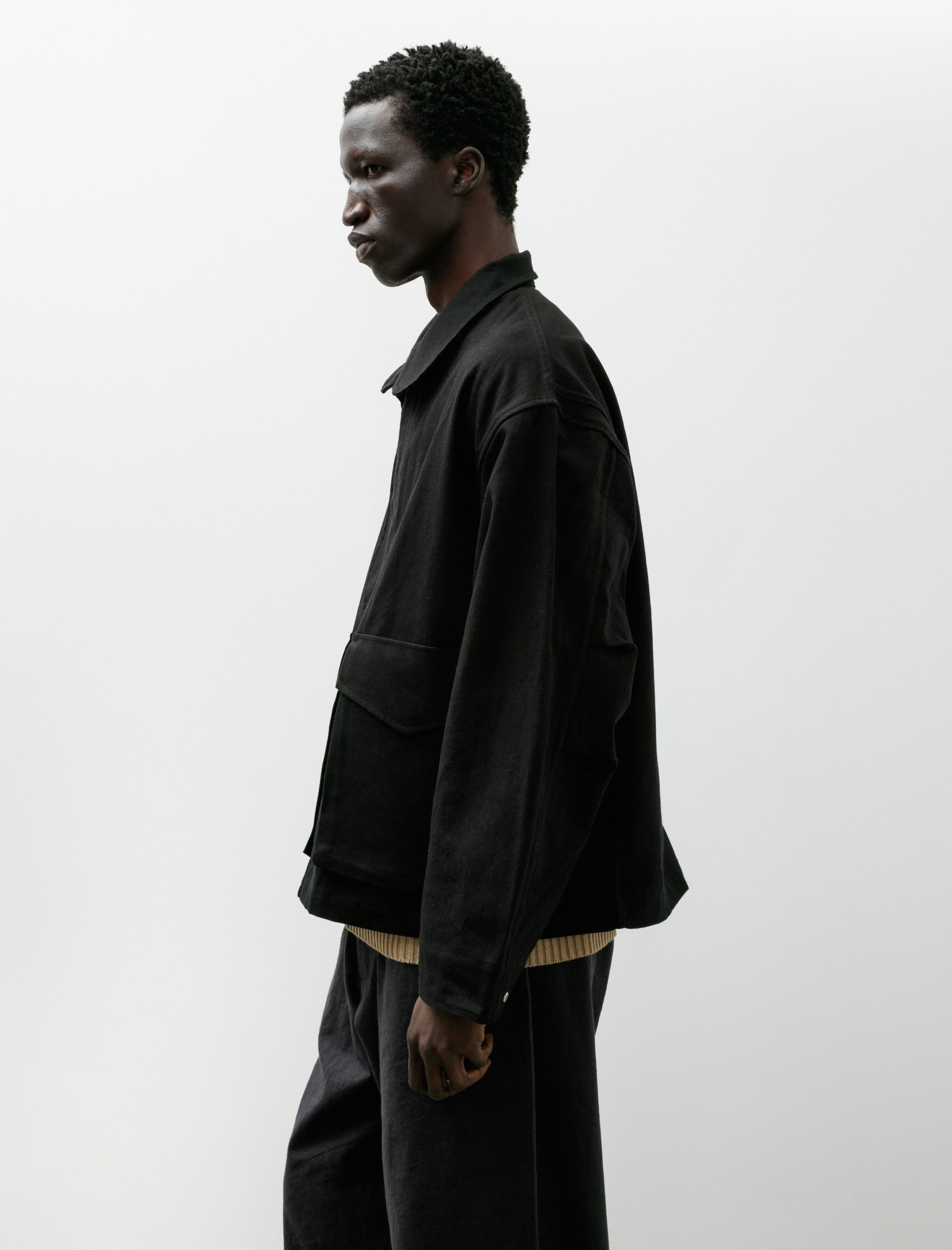 James Coward Six Jacket Black Waxed Cotton Washi Ox
