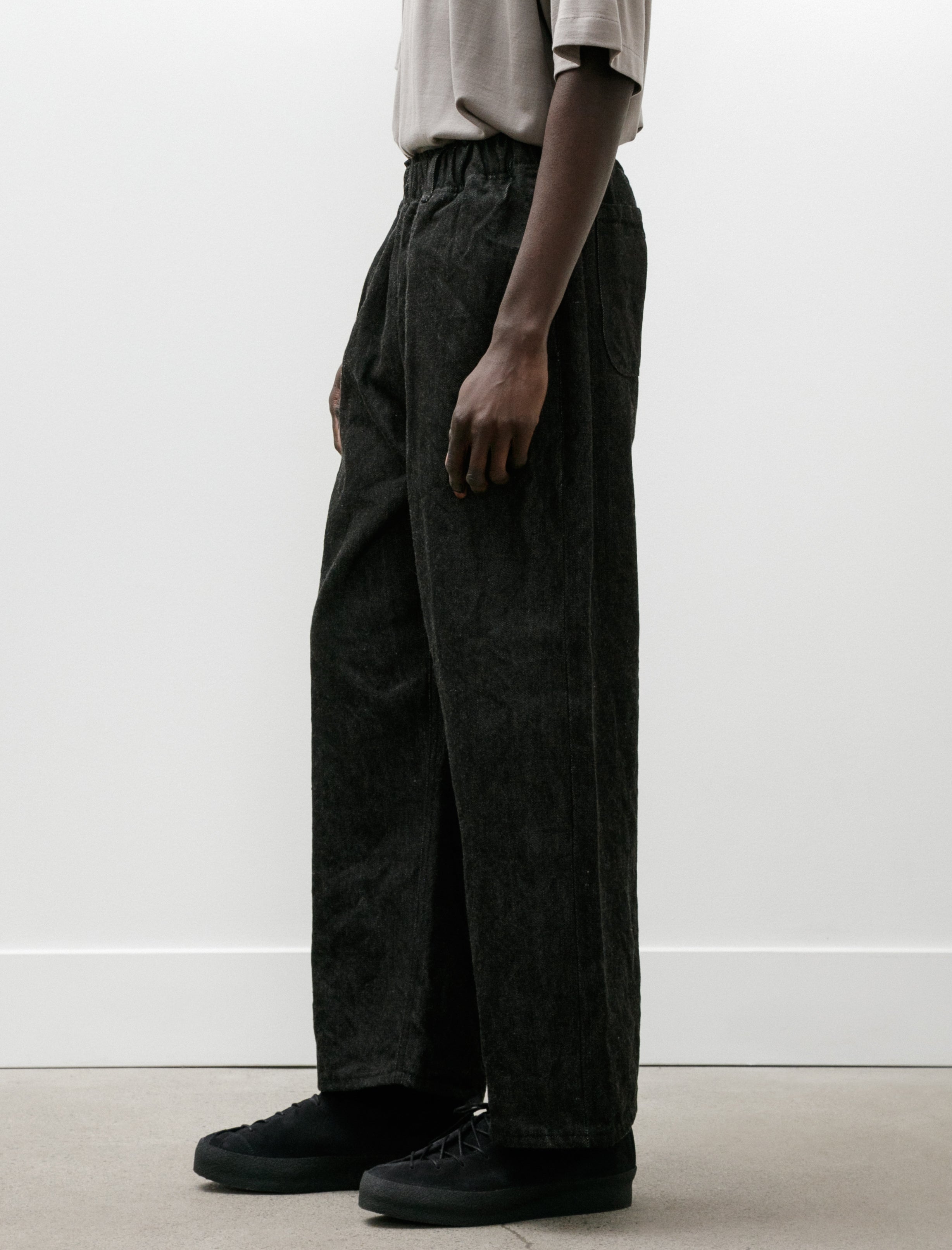 Dana Lee Brown Crawl Jean Hemp Warp Wool Selvedge Fox Fibre Stripe
