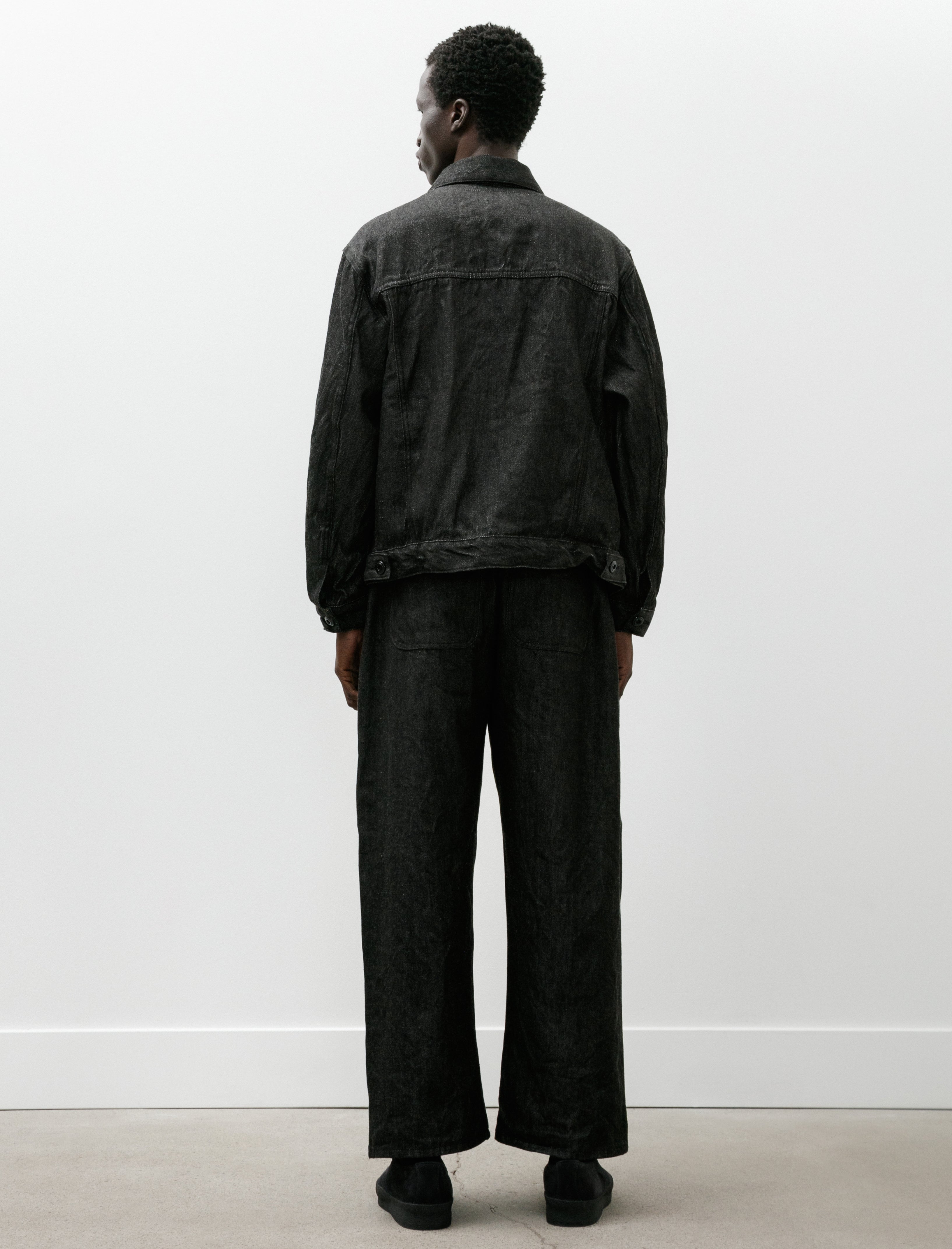 Dana Lee Brown Crawl Jean Hemp Warp Wool Selvedge Fox Fibre Stripe