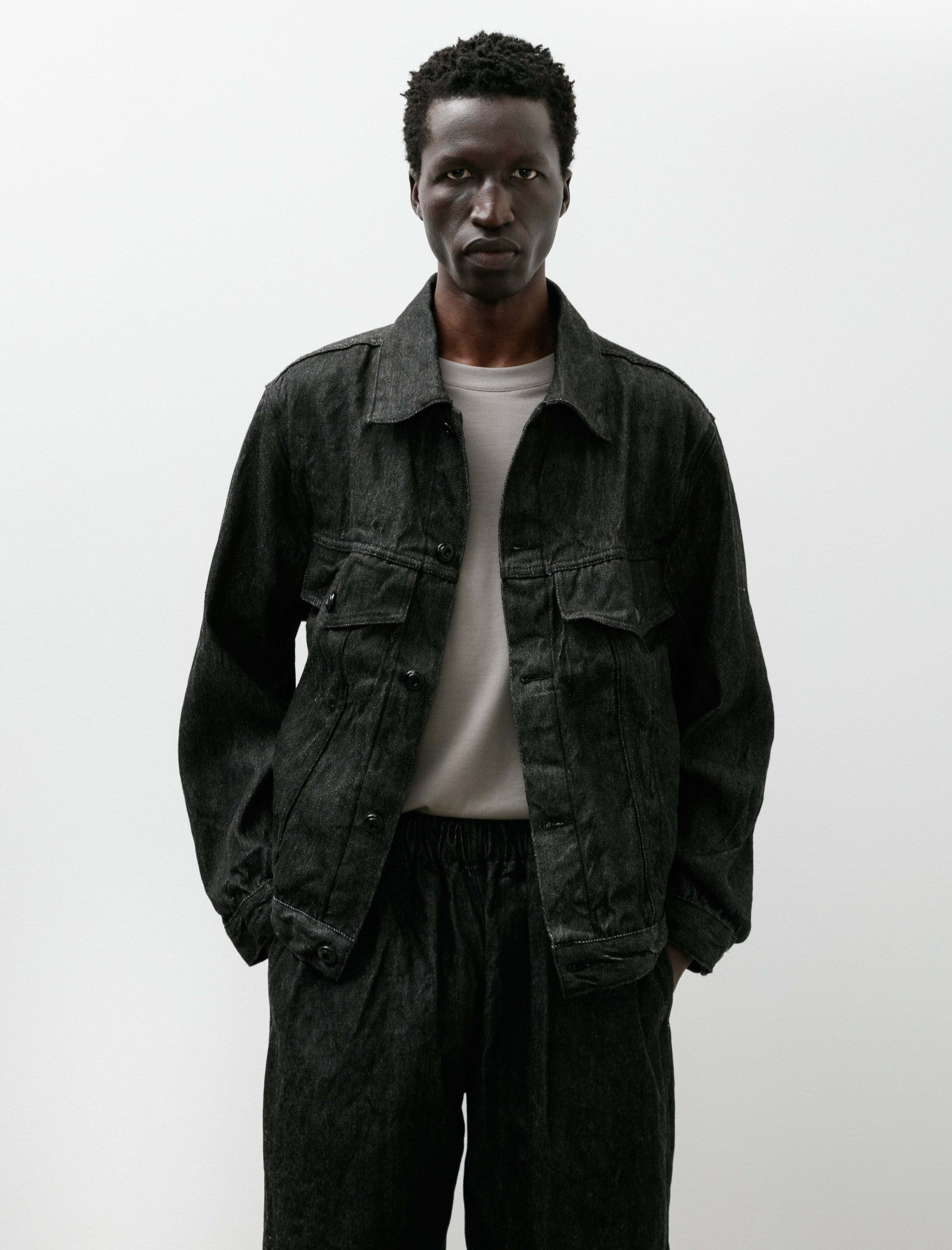 Dana Lee Brown Crawl Jacket Hemp Warp Wool Selvedge Fox Fibre Stripe