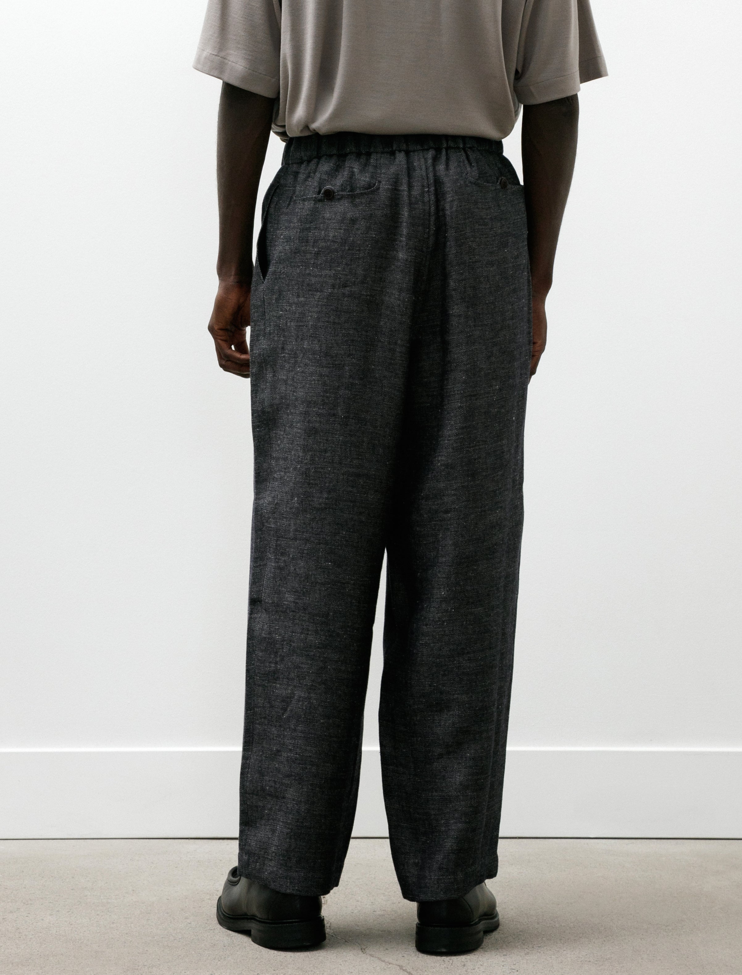 Gorsch Linen Easy Trousers Navy Grey