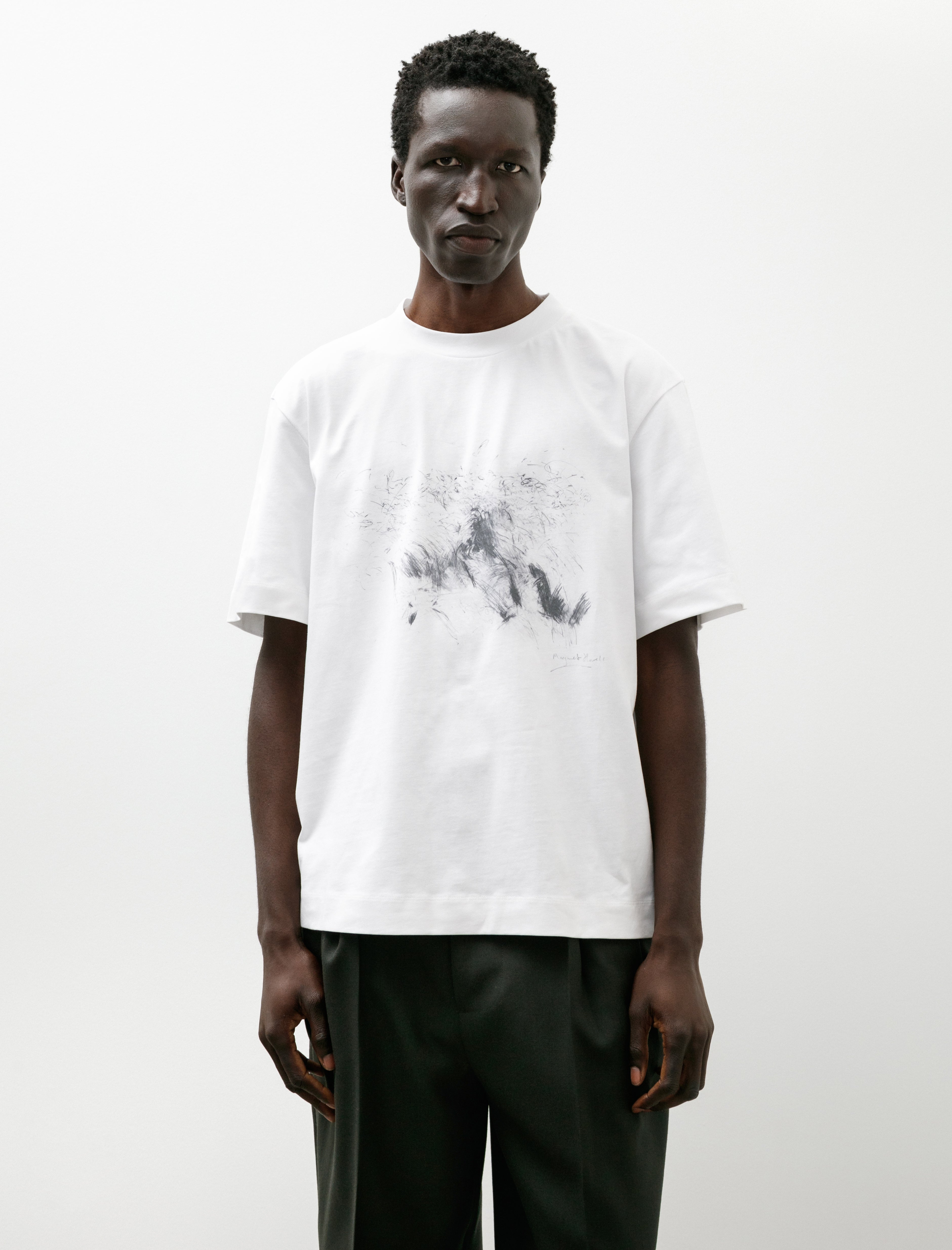 Margaret Howell Grasses T-Shirt Cotton Jersey White