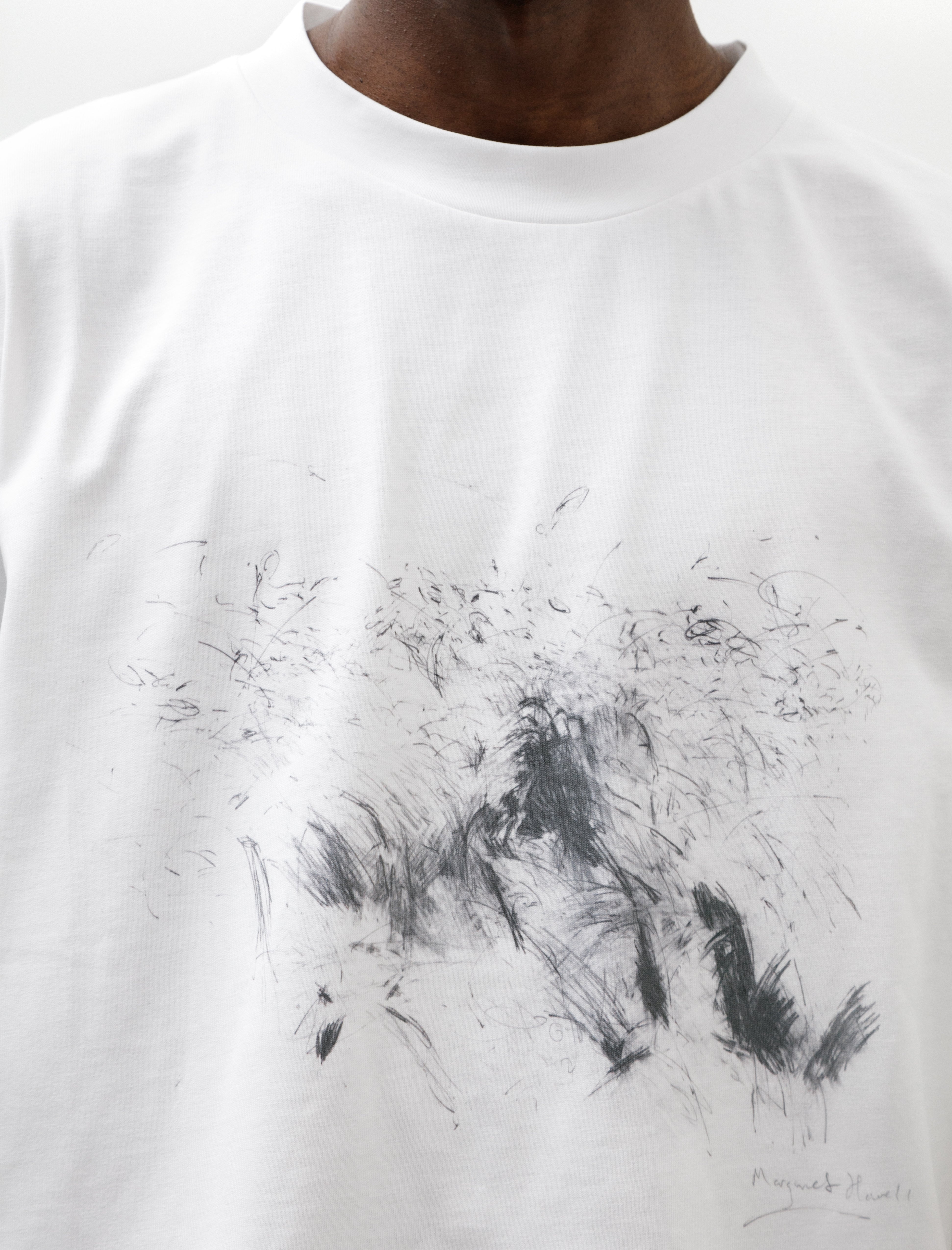 Margaret Howell Grasses T-Shirt Cotton Jersey White