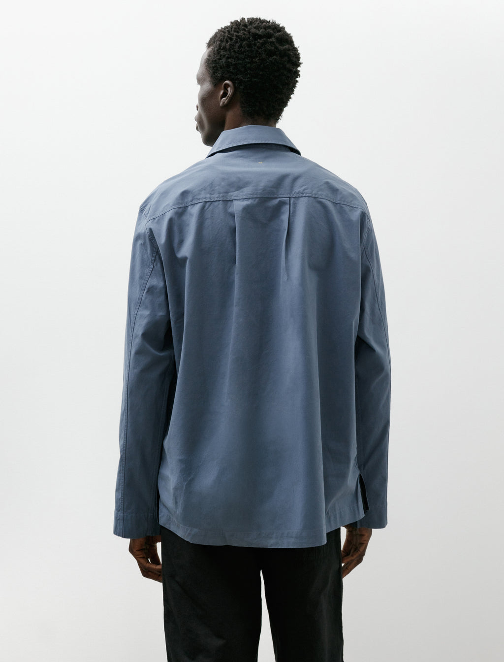 トップス Margaret Howell RECYCLE POLYESTER JERSEY Margaret Howell MHL Long Sleeve Half Zip Shirt Sanded Poplin