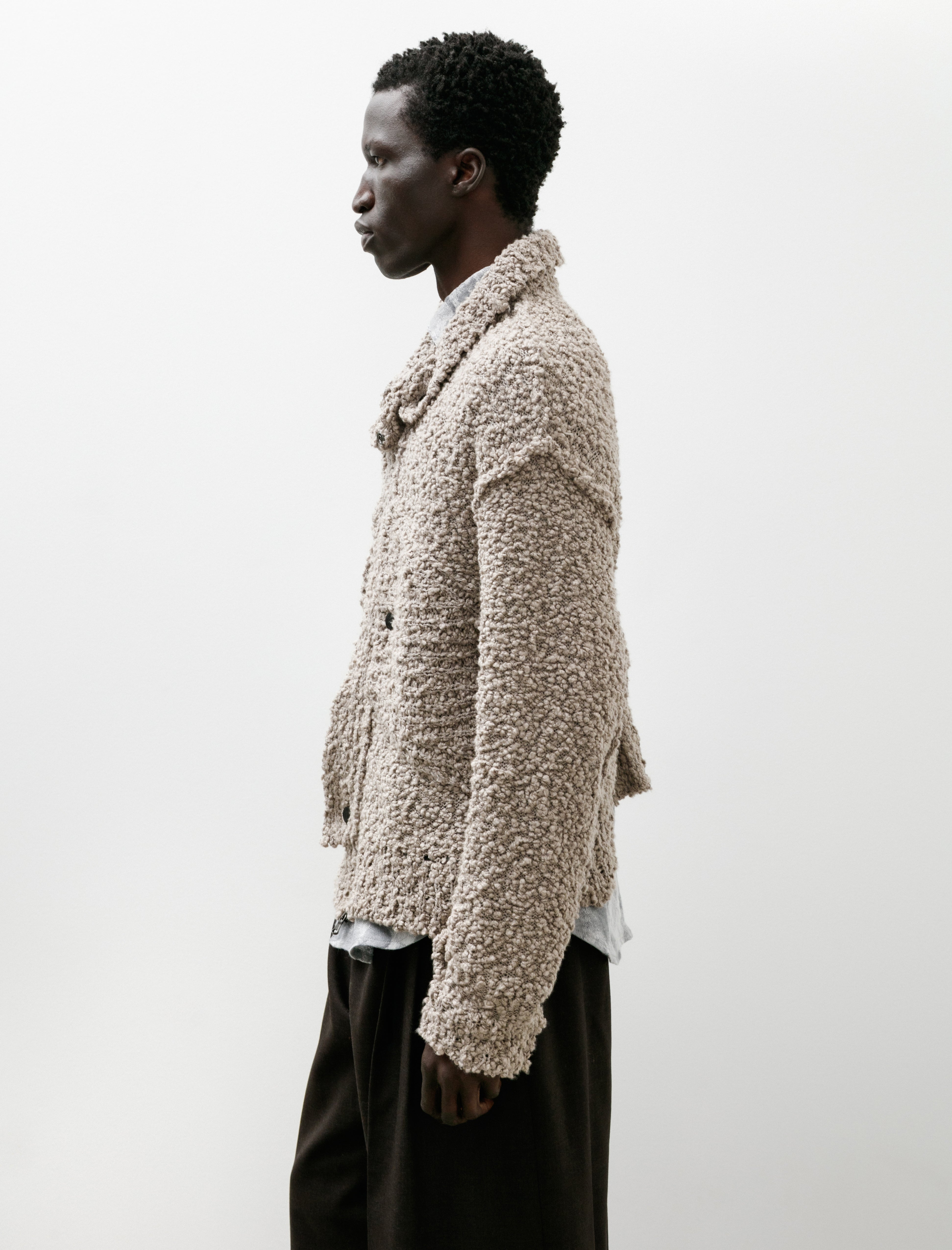 Cecile Tulkens Boucle Popper Jacket Putty