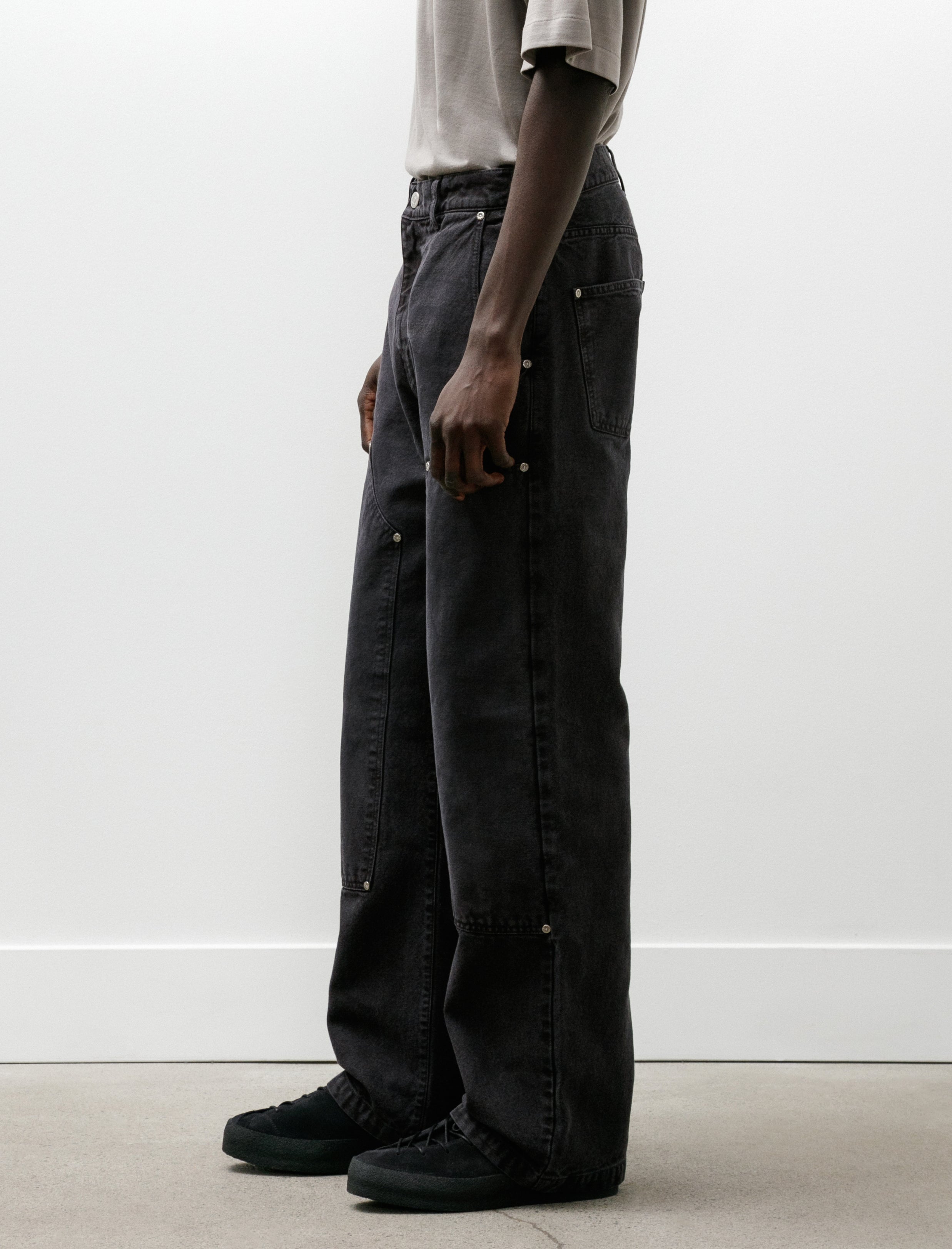 mfpen Double Knee Jeans Dark Grey Canvas