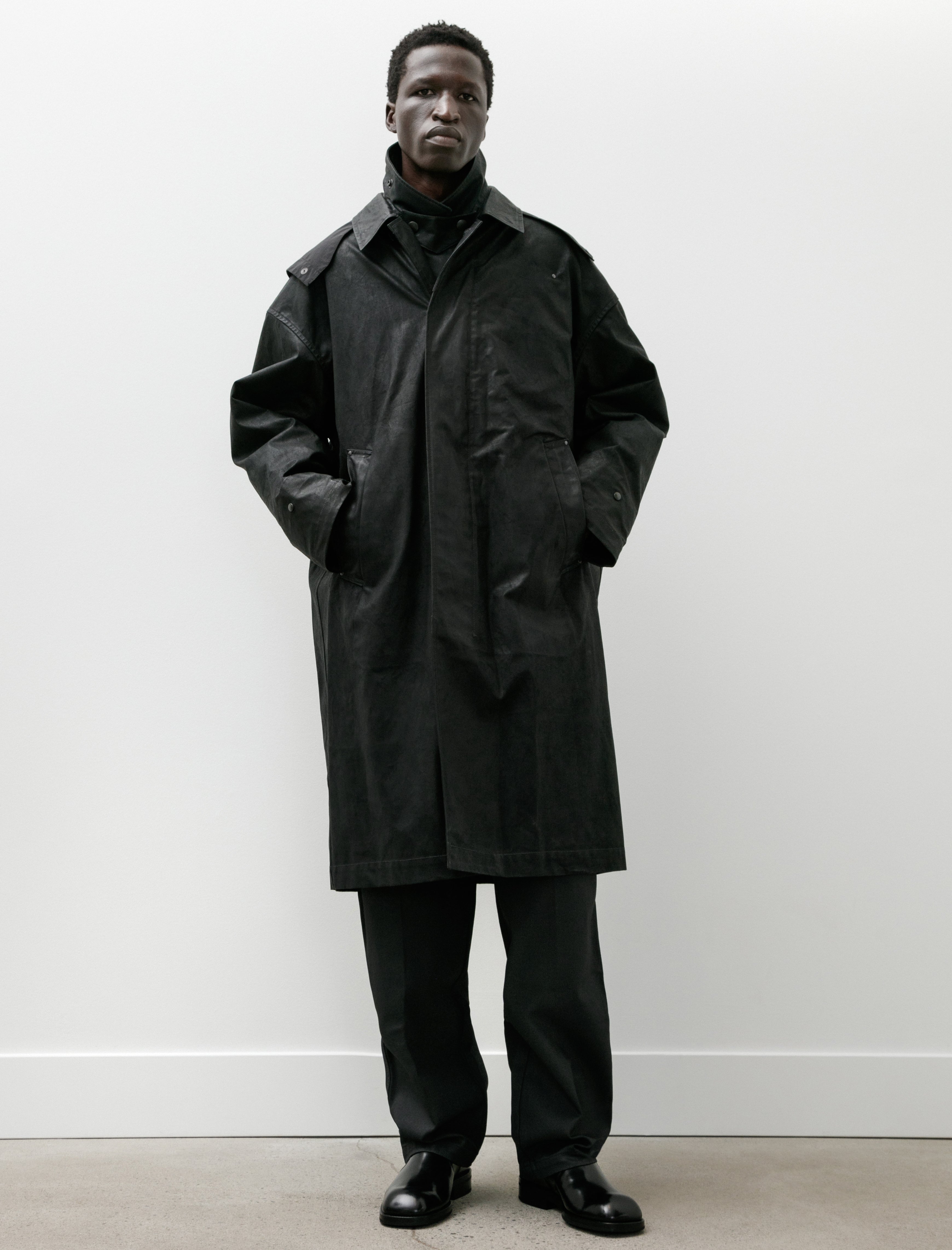 Lemaire Hooded Raincoat Onyx