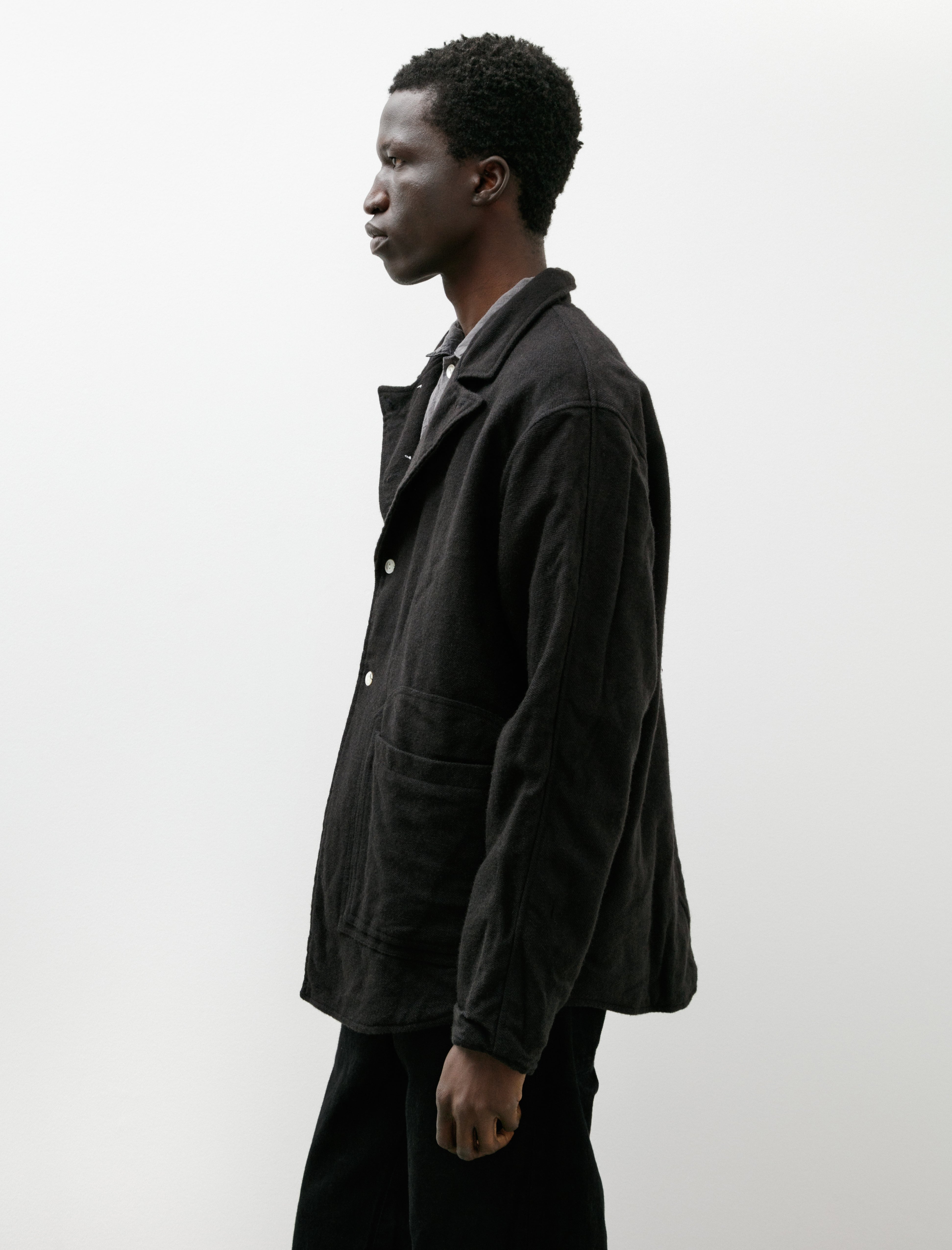 Tender 918 Two-One Butterfly Jacket Wool Face Broken Twill Black Hole