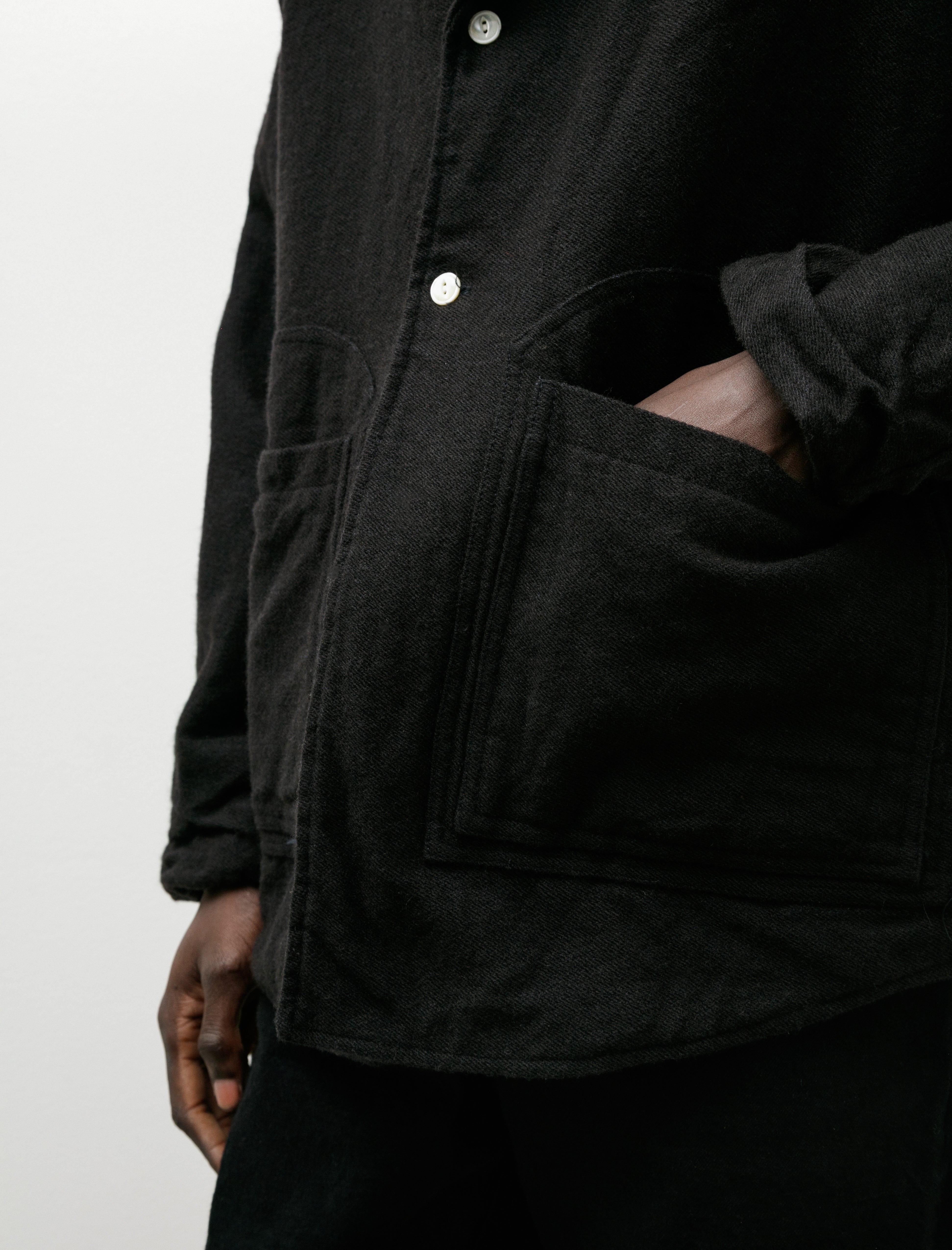 Tender 918 Two-One Butterfly Jacket Wool Face Broken Twill Black Hole