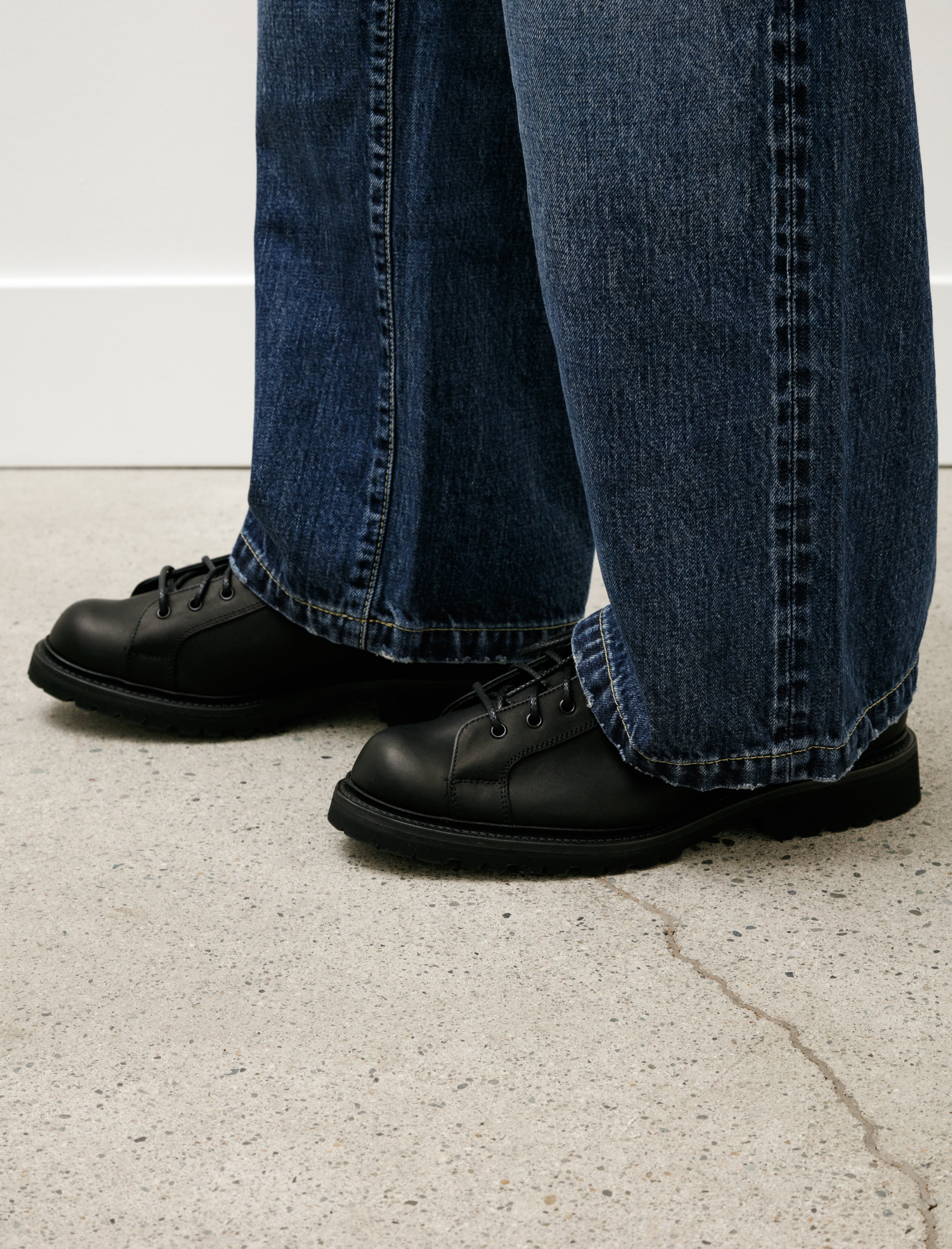 James Coward x Trickers Monkey Shoe Black Pampus Leather Vi Lite