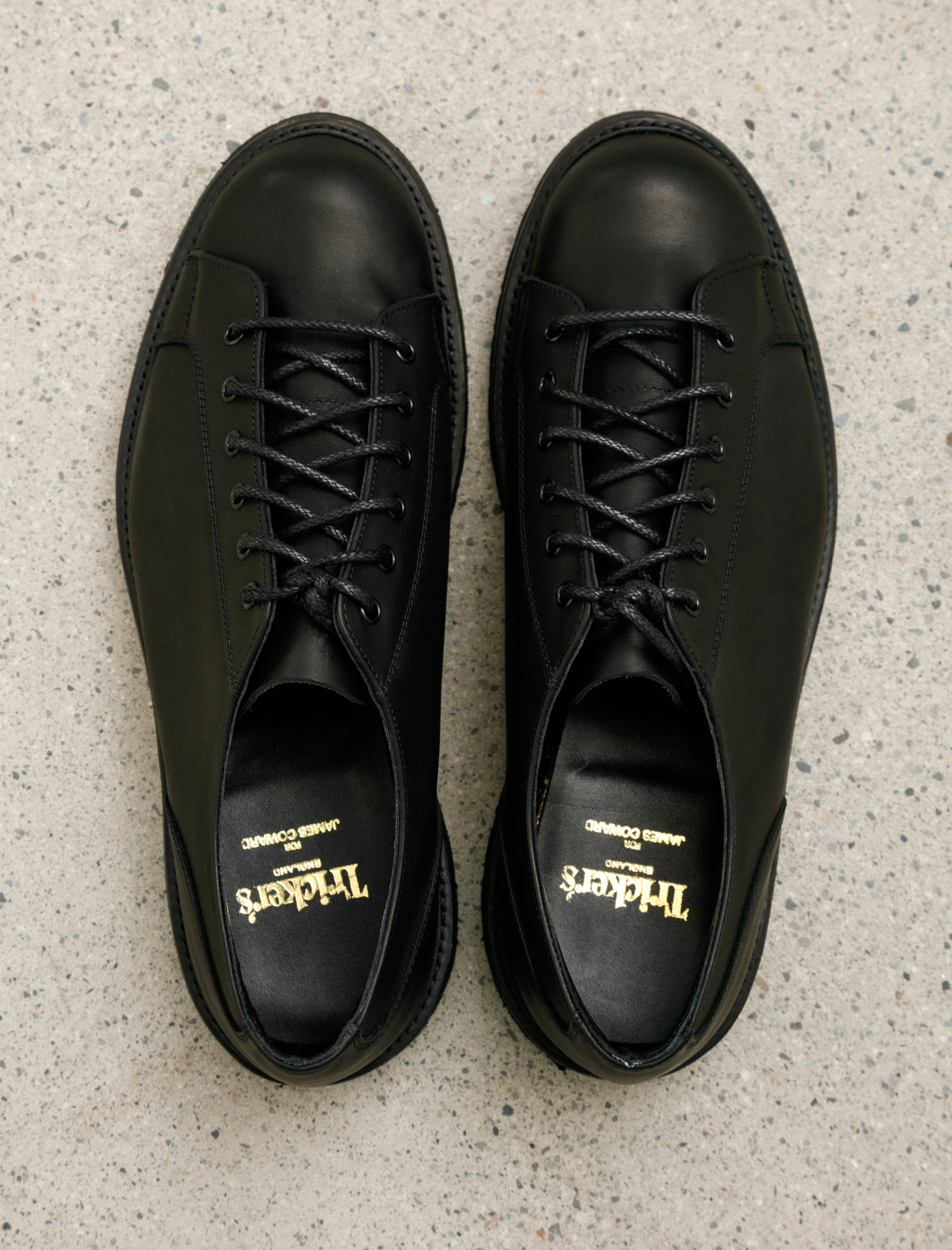 James Coward x Trickers Monkey Shoe Black Pampus Leather Vi Lite