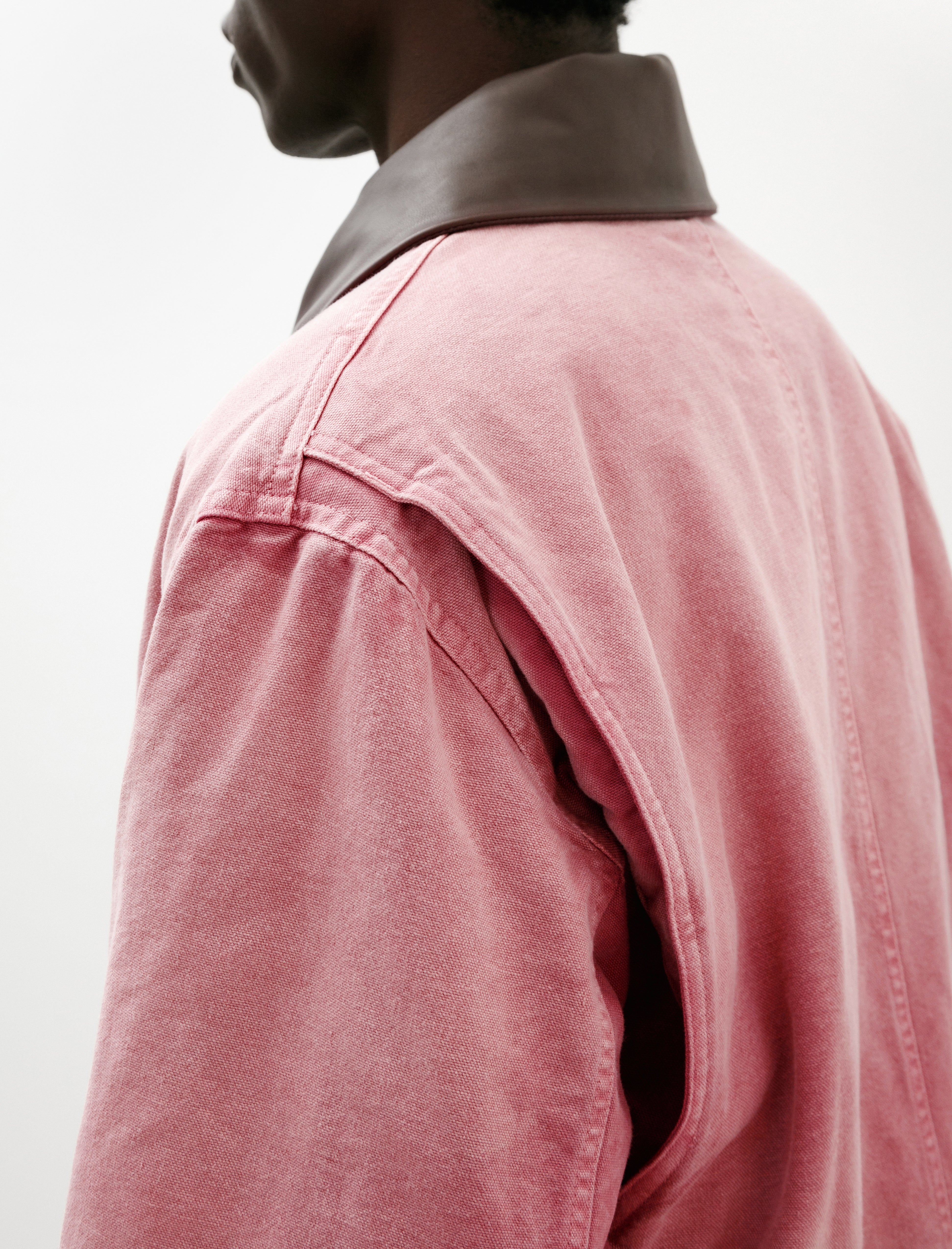 Auralee Product Dyed Organic Cotton Duck Blouson Faded Burgundy