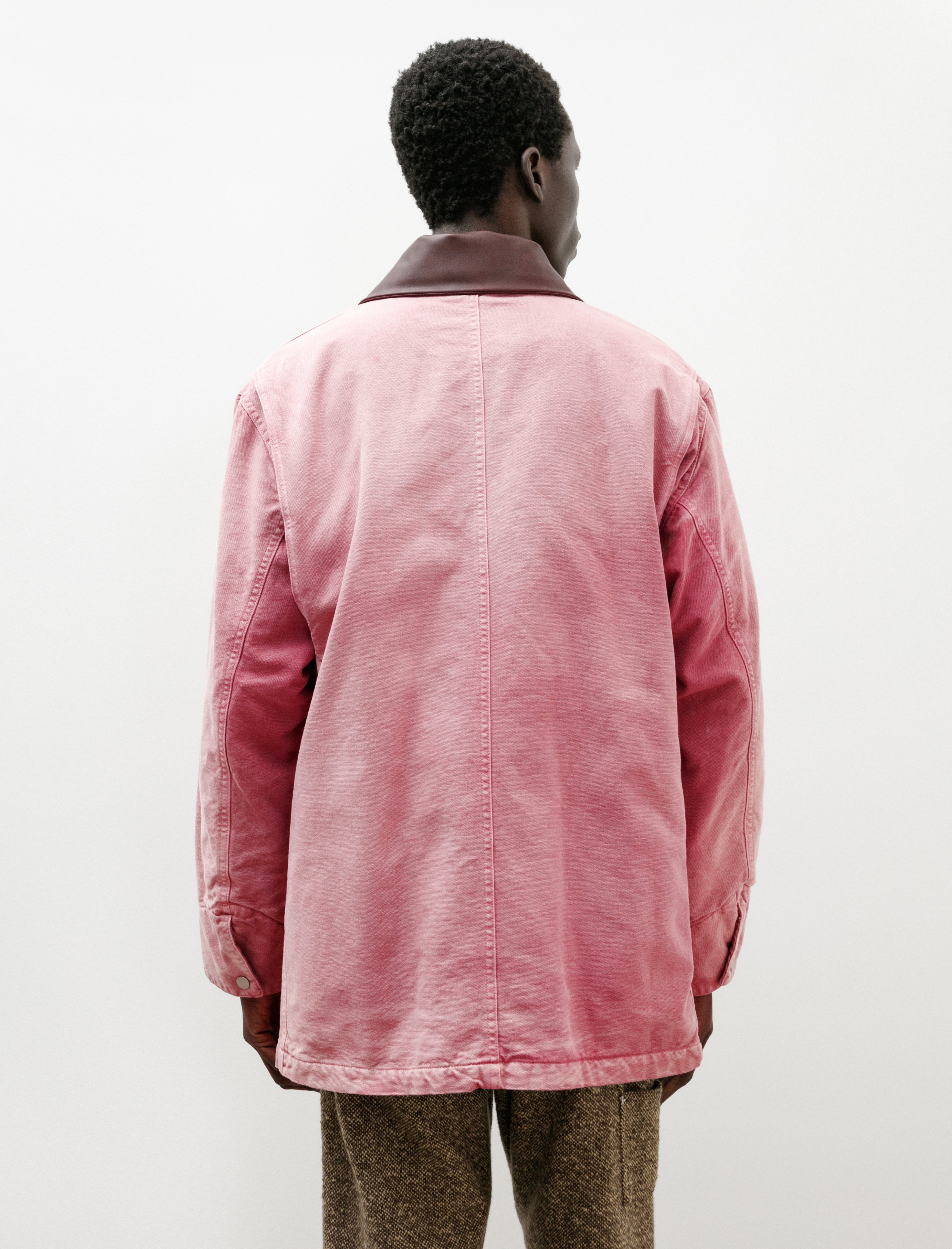 Auralee Product Dyed Organic Cotton Duck Blouson Faded Burgundy