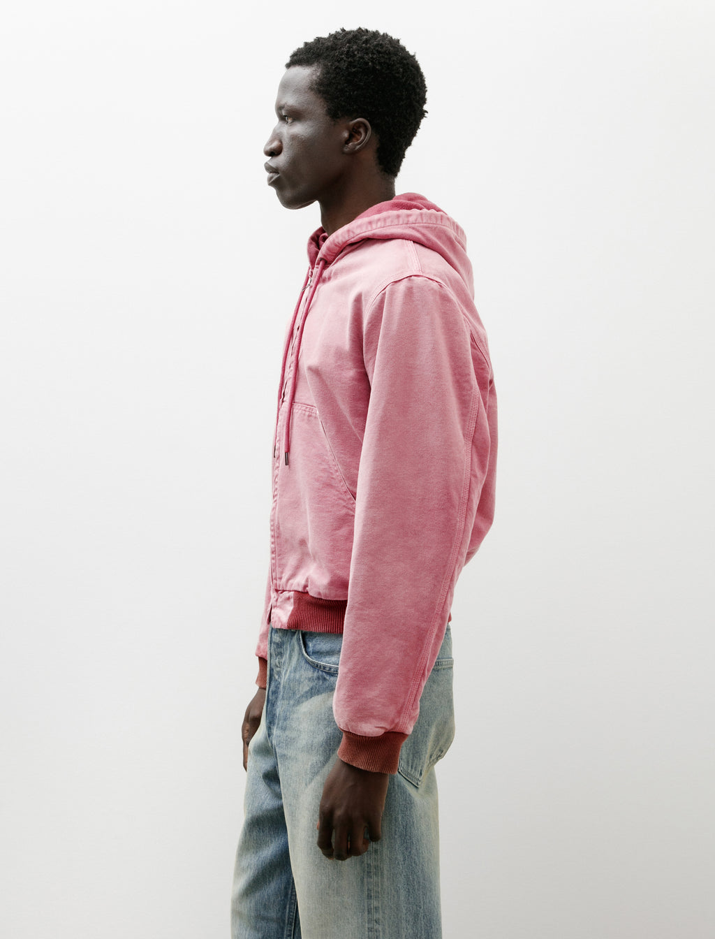 Auralee Product Dyed Organic Cotton Duck Short Zip Parka Faded