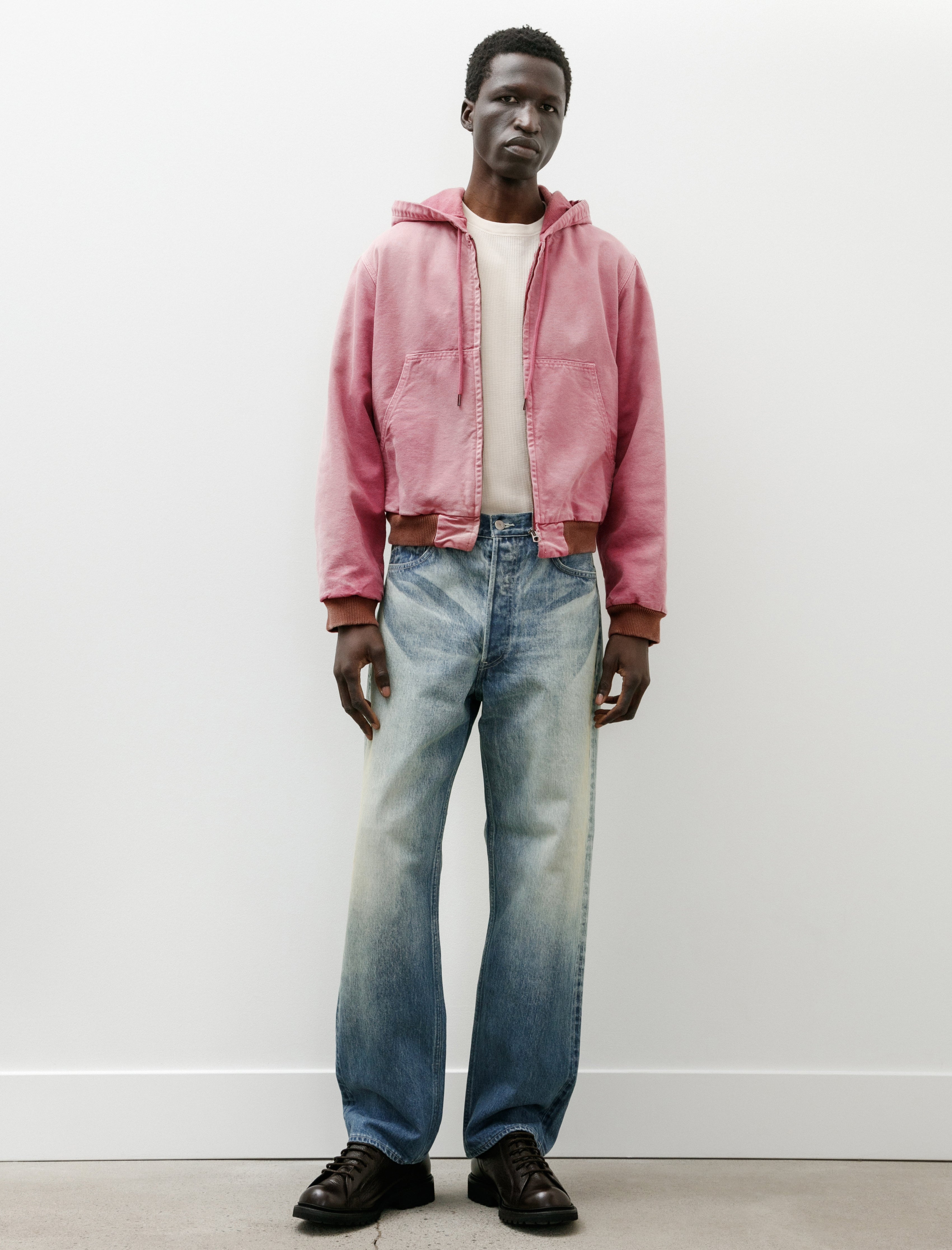 Auralee Selvedge Faded Heavy Denim Wide Pants