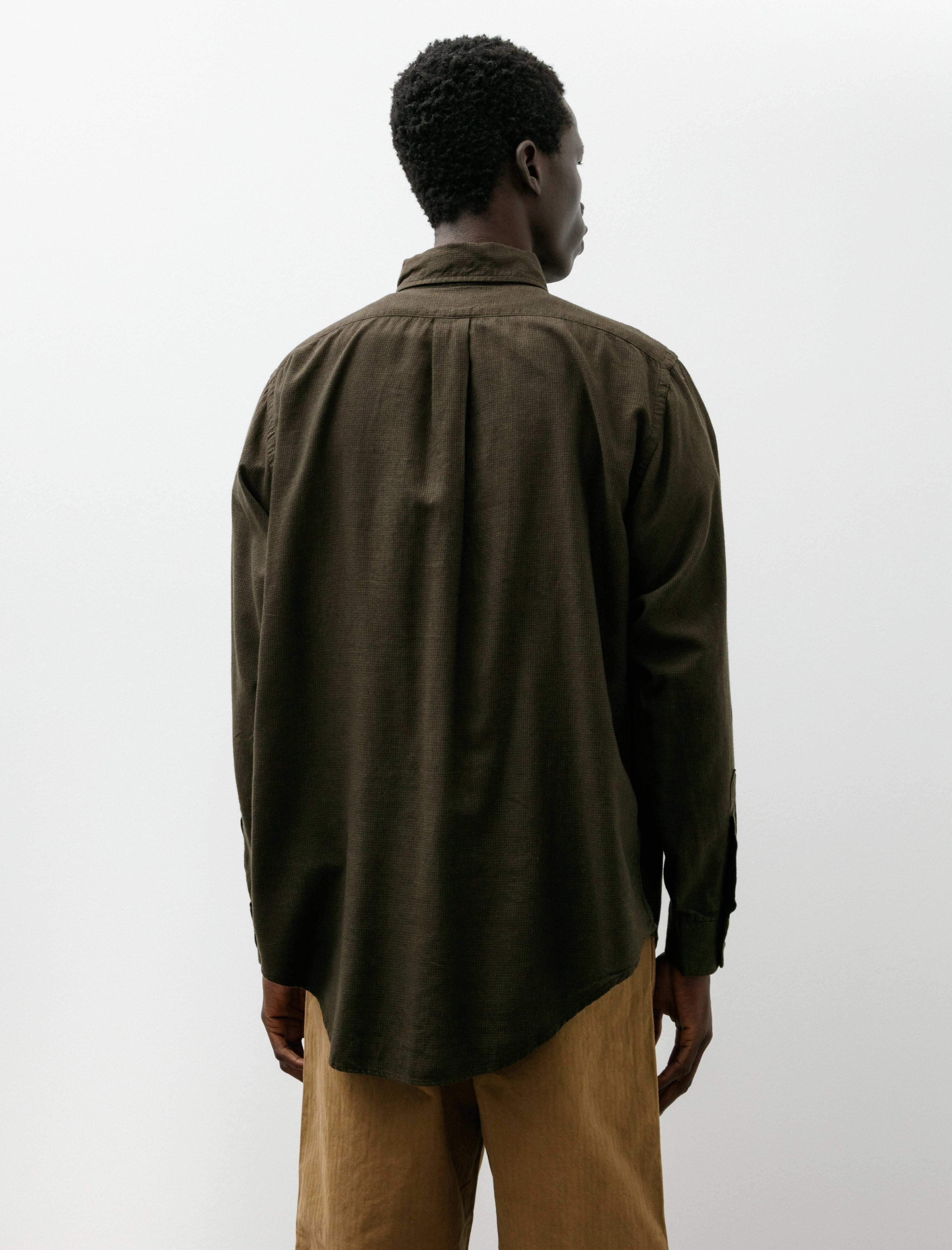 orSlow Standard Button Down Shirt Soft Brushed Mini Check