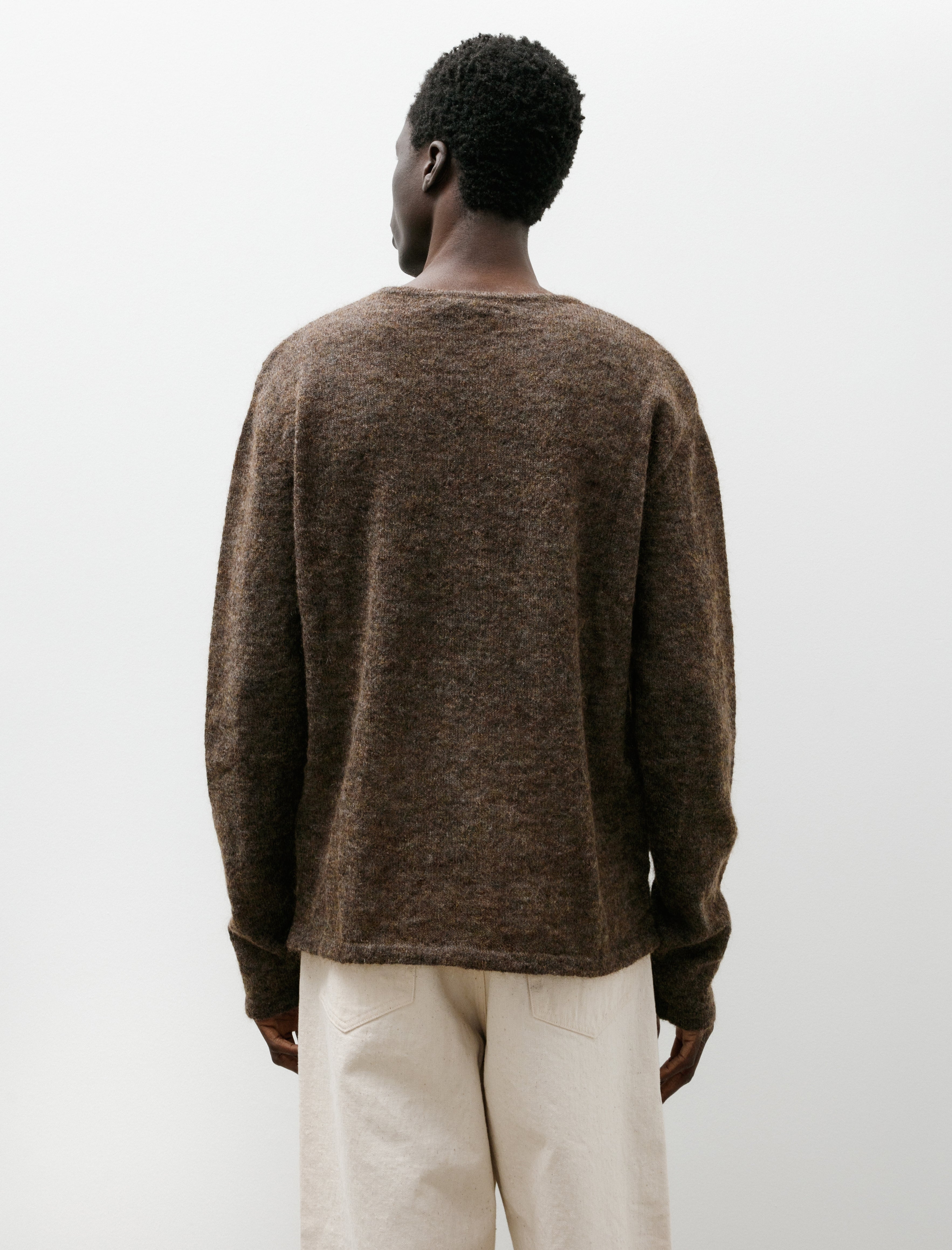 Sire Mohair Sleeve Crew Light Brown