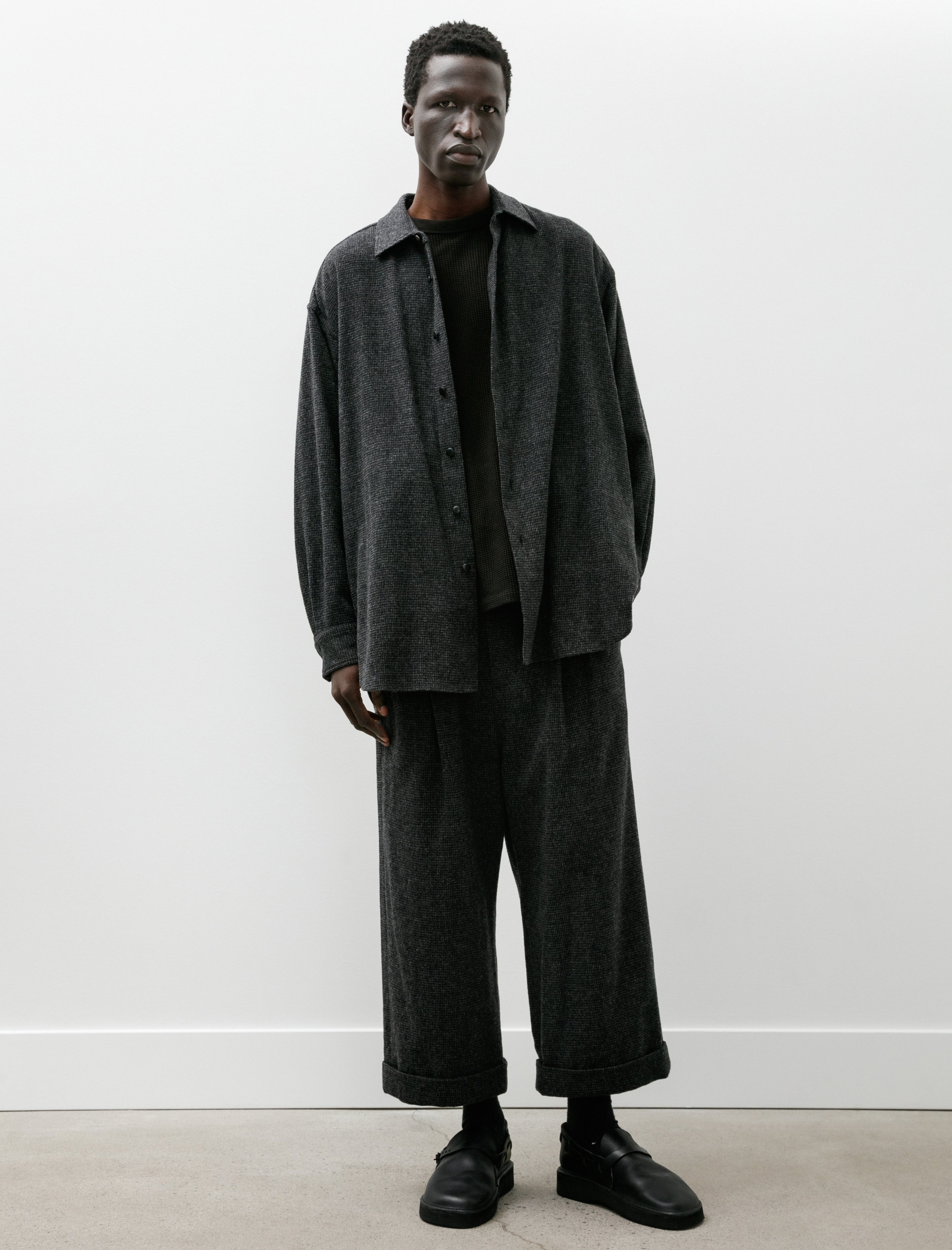 Yoko Sakamoto Double Pleated Cropped Trousers Houndstooth