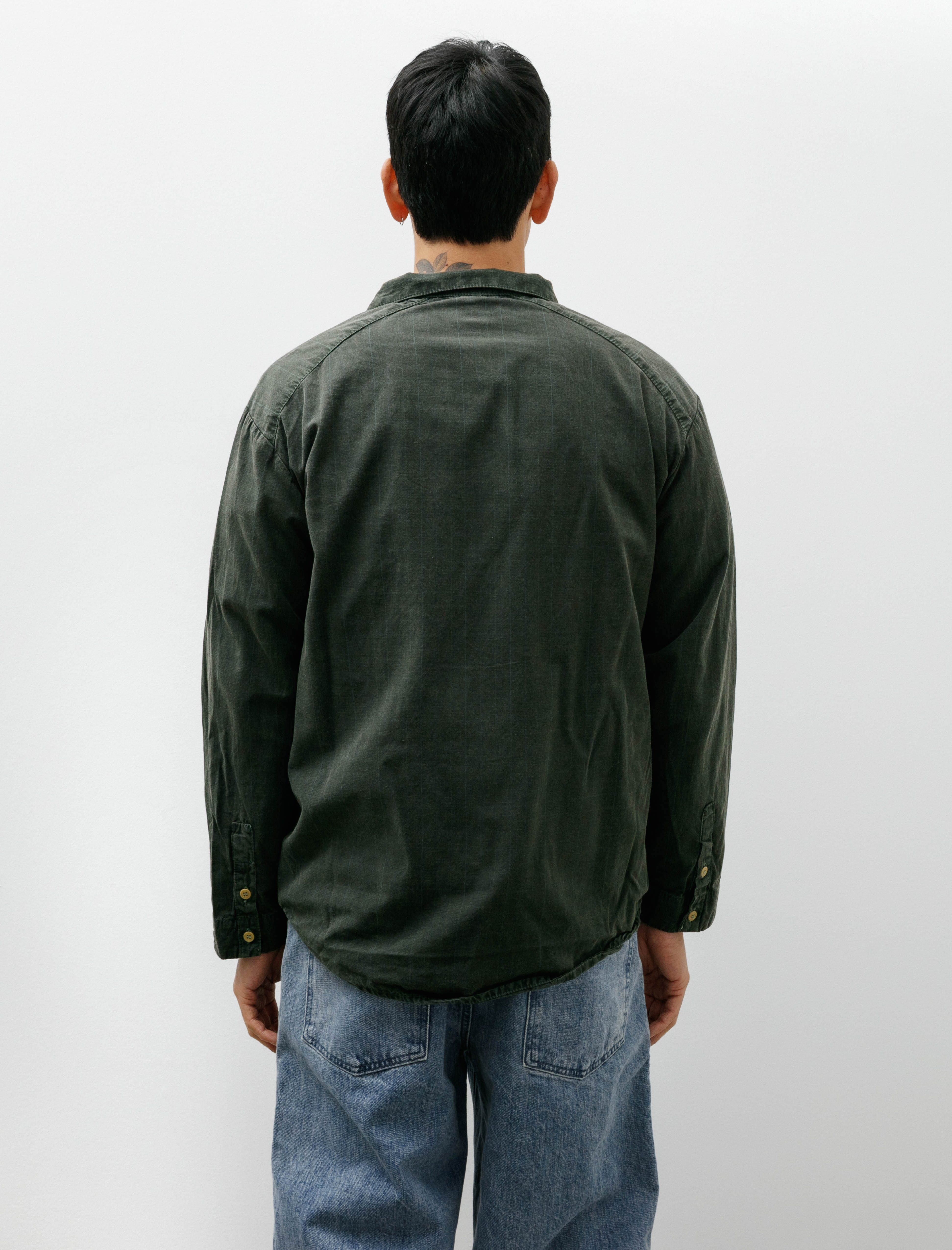 Working Trap Shirt Cotton Dogtooth Triassic Green
