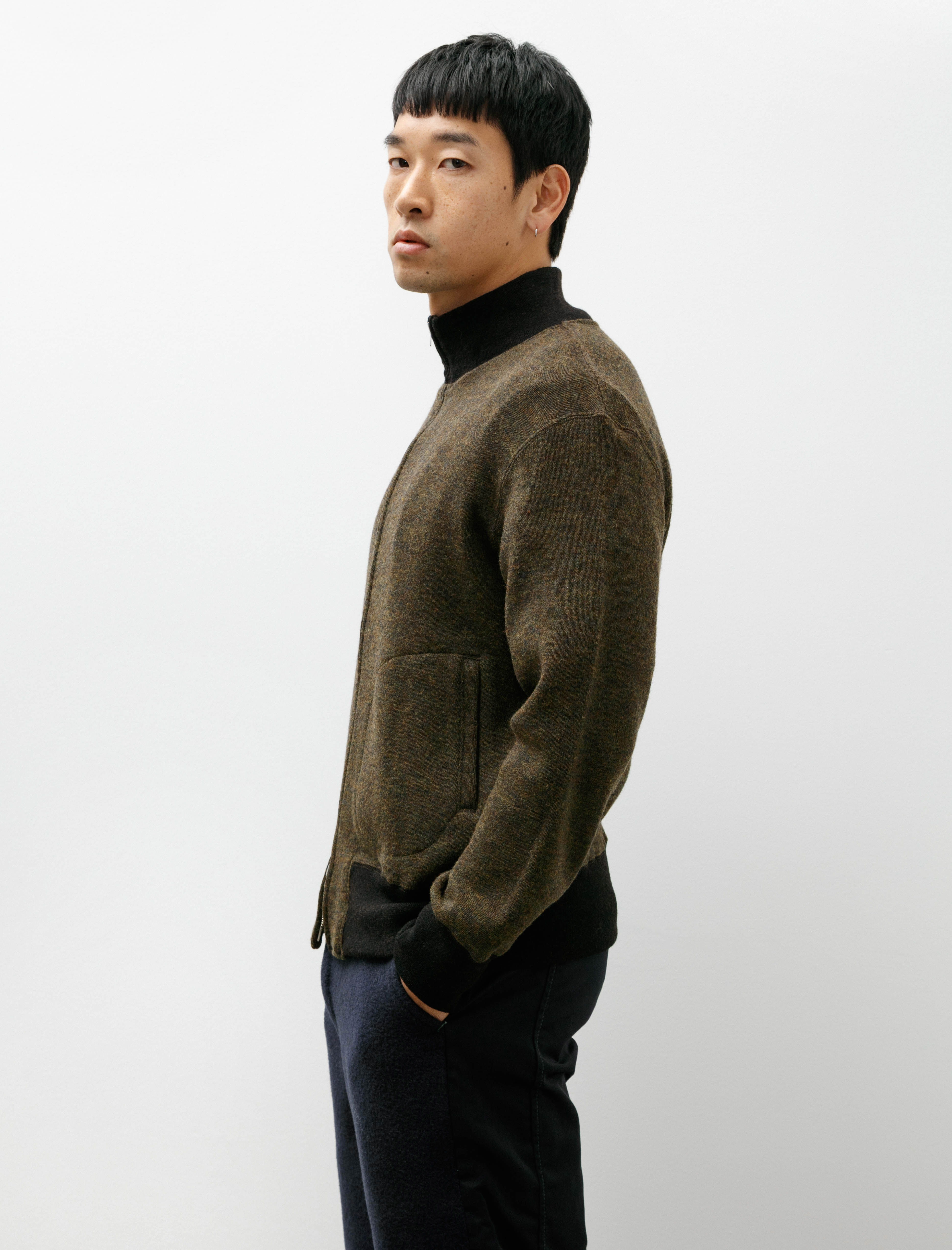 Slopeslow Deck Zipper Dry Wool Interlock Khaki