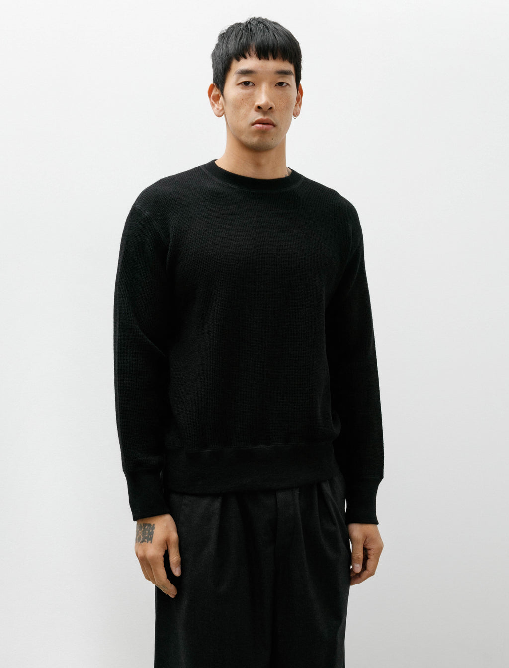 Slopeslow Crewneck Top Dry Wool Waffle Black – Neighbour