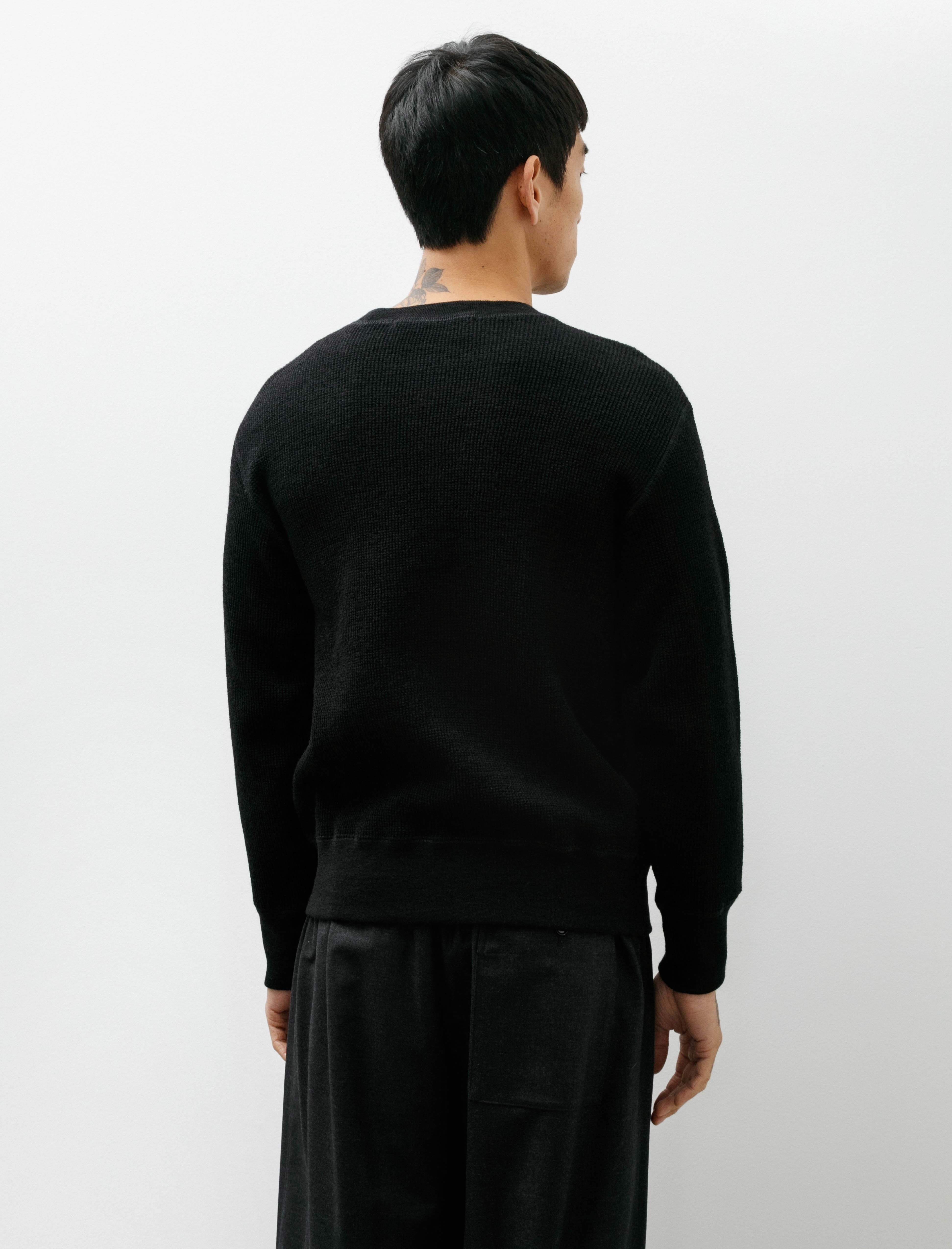 Slopeslow Crewneck Top Dry Wool Waffle Black