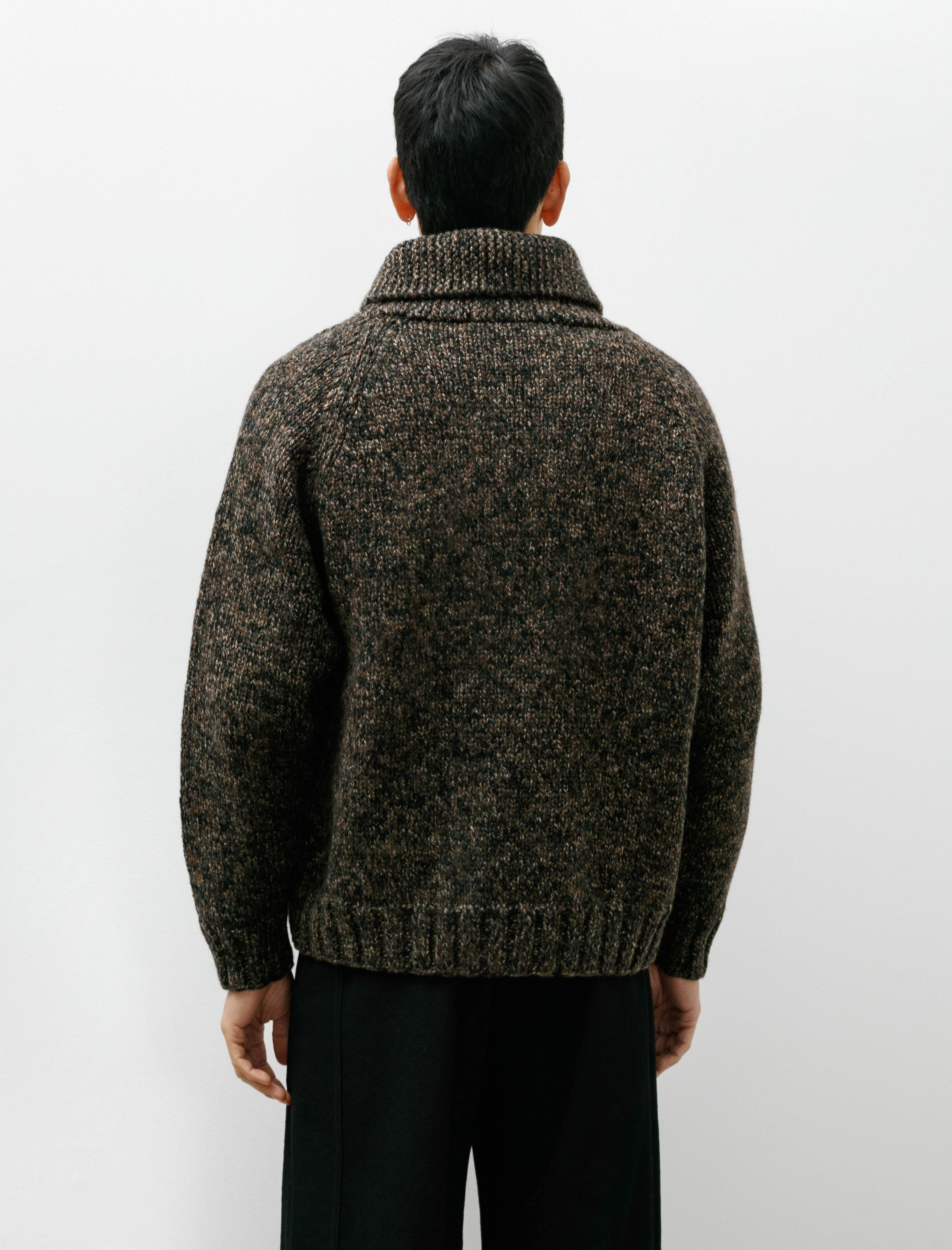 Slopeslow Cowichan Sweater Yak Lamb Multi Ply Hand Knit Camo