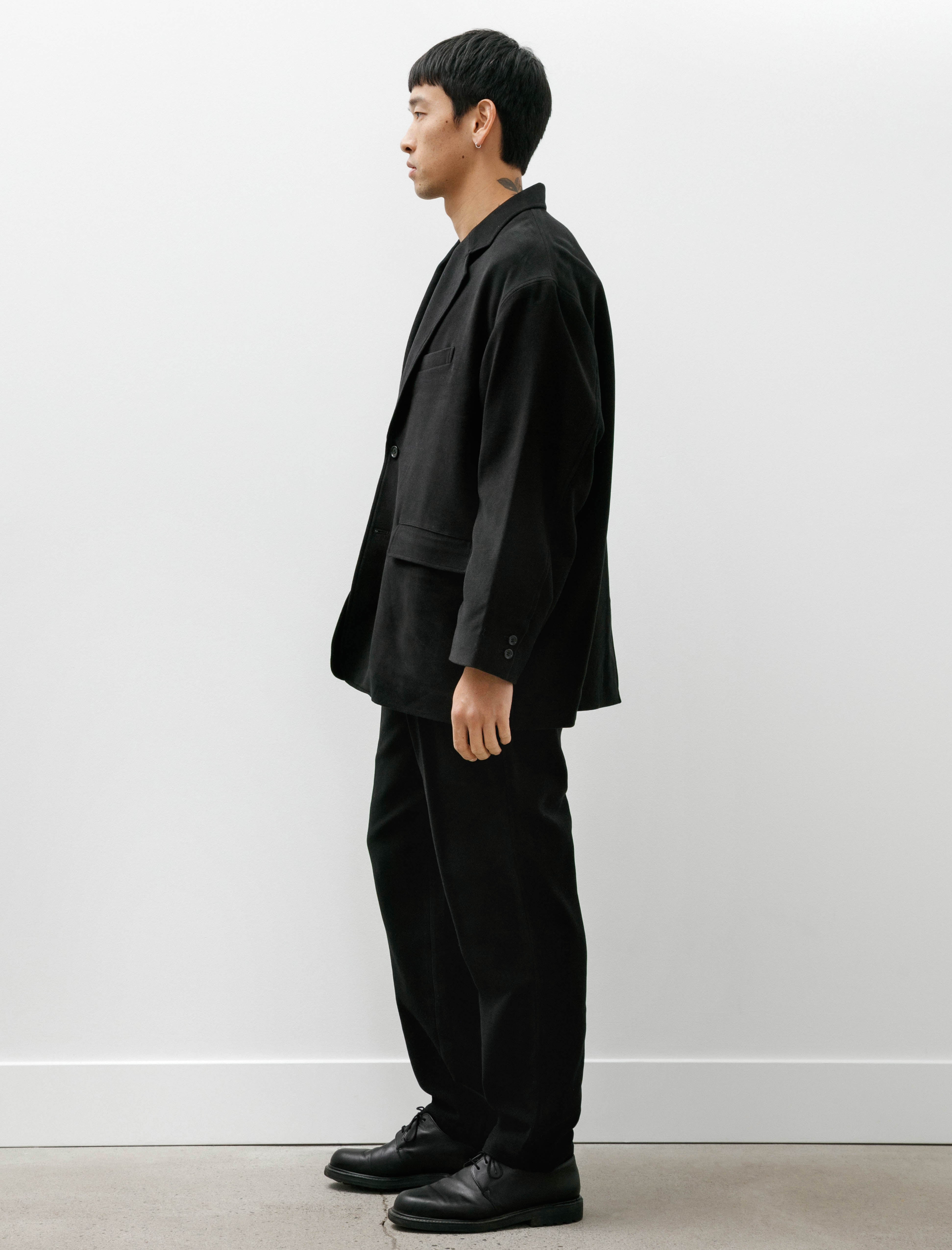 Graphpaper Supima Moleskin Tapered Trousers Black