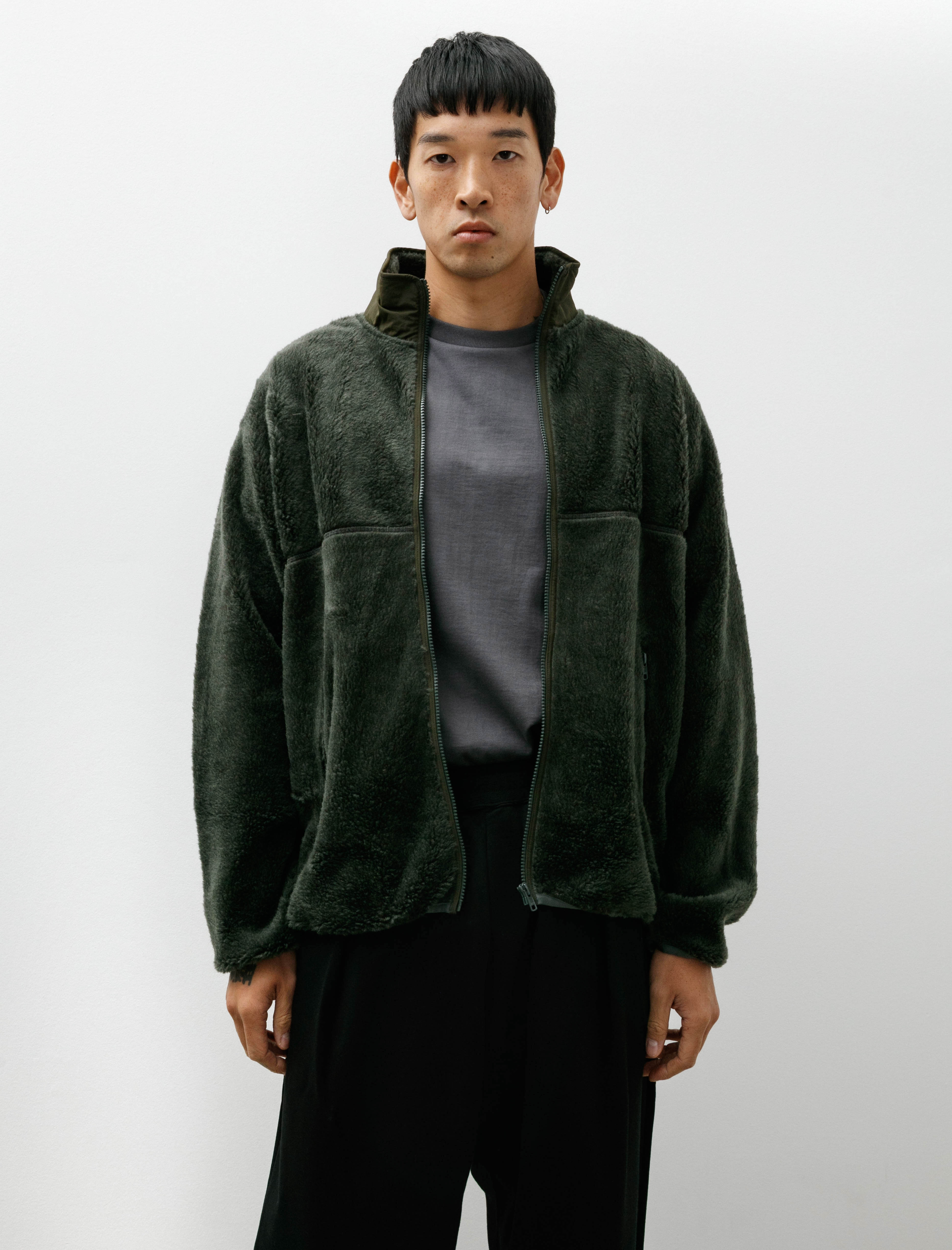 Graphpaper Wool Boa Zip-Up Blouson Green