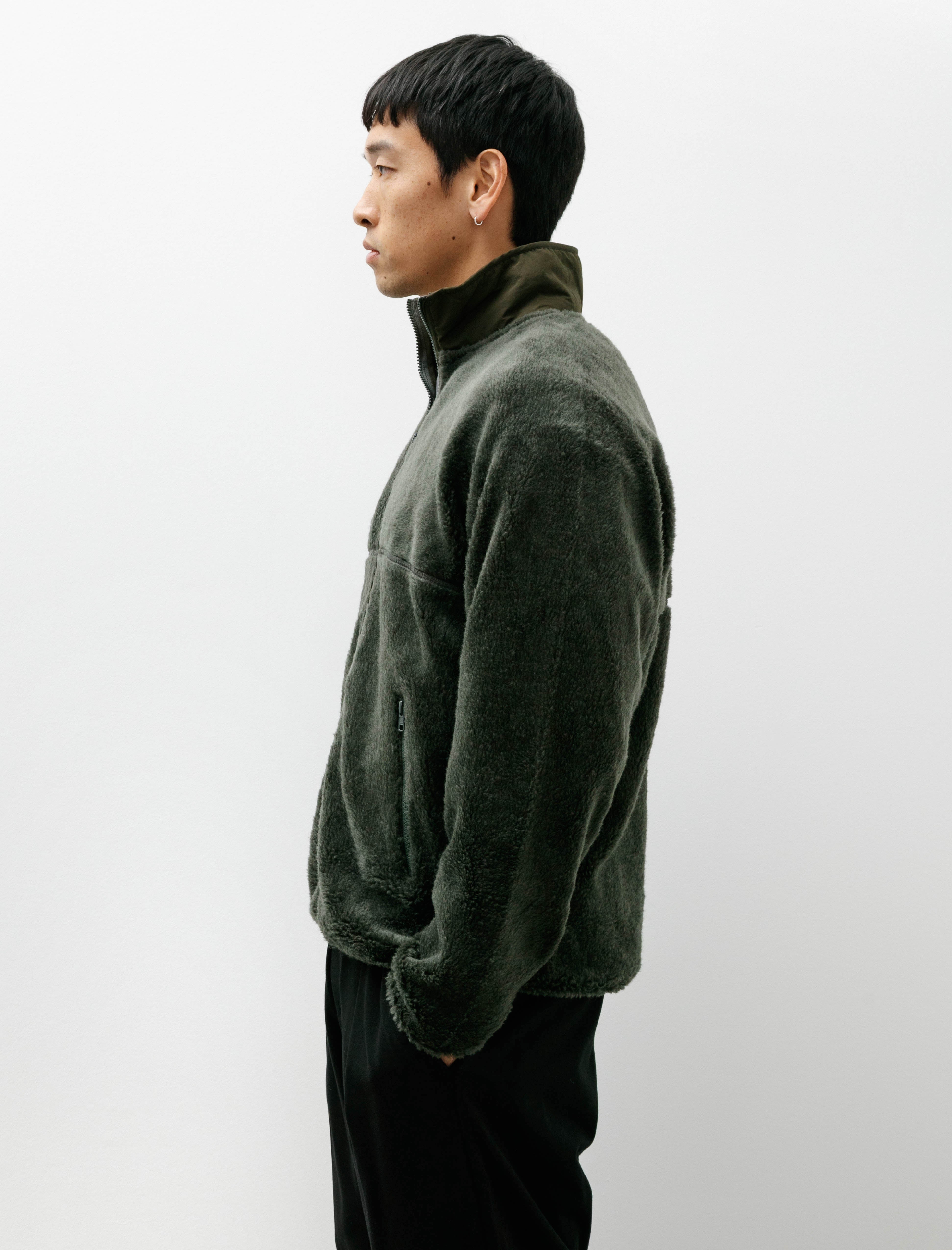 Graphpaper Wool Boa Zip-Up Blouson Green