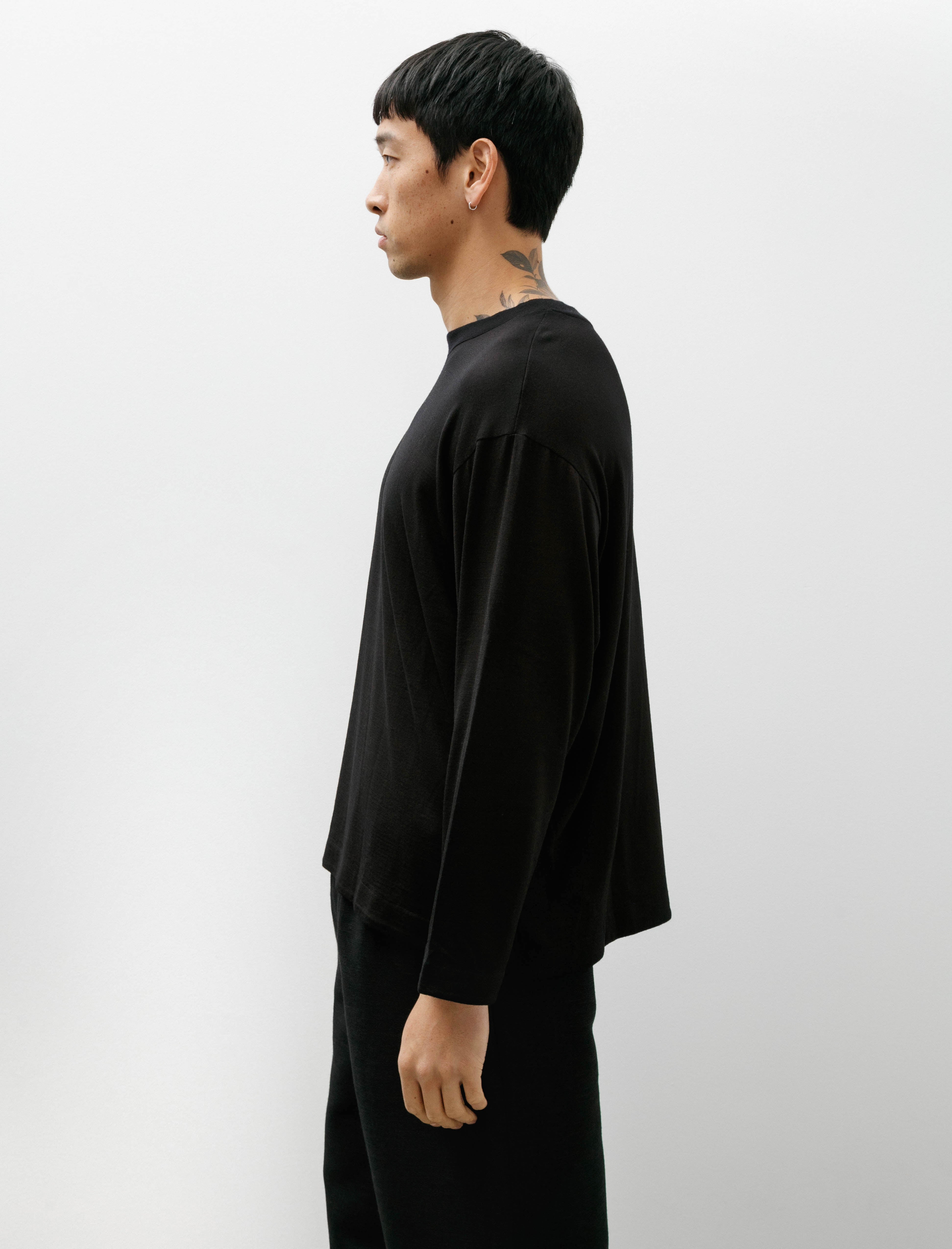Gorsch Soft Wool T-Shirt Ryukyu Indigo Dyed Long Sleeve