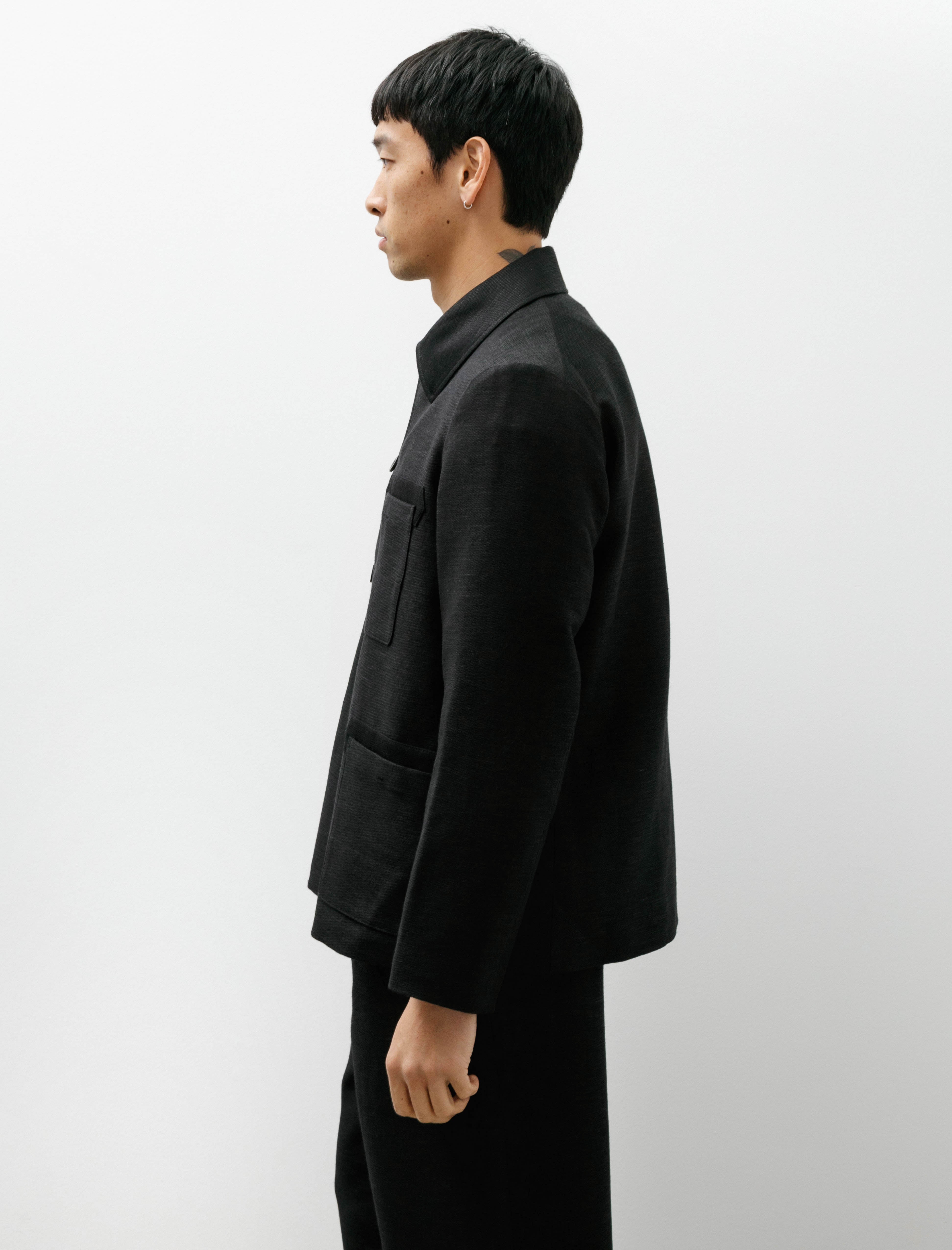 Gorsch Wool Hemp Dobby Work Jacket Black